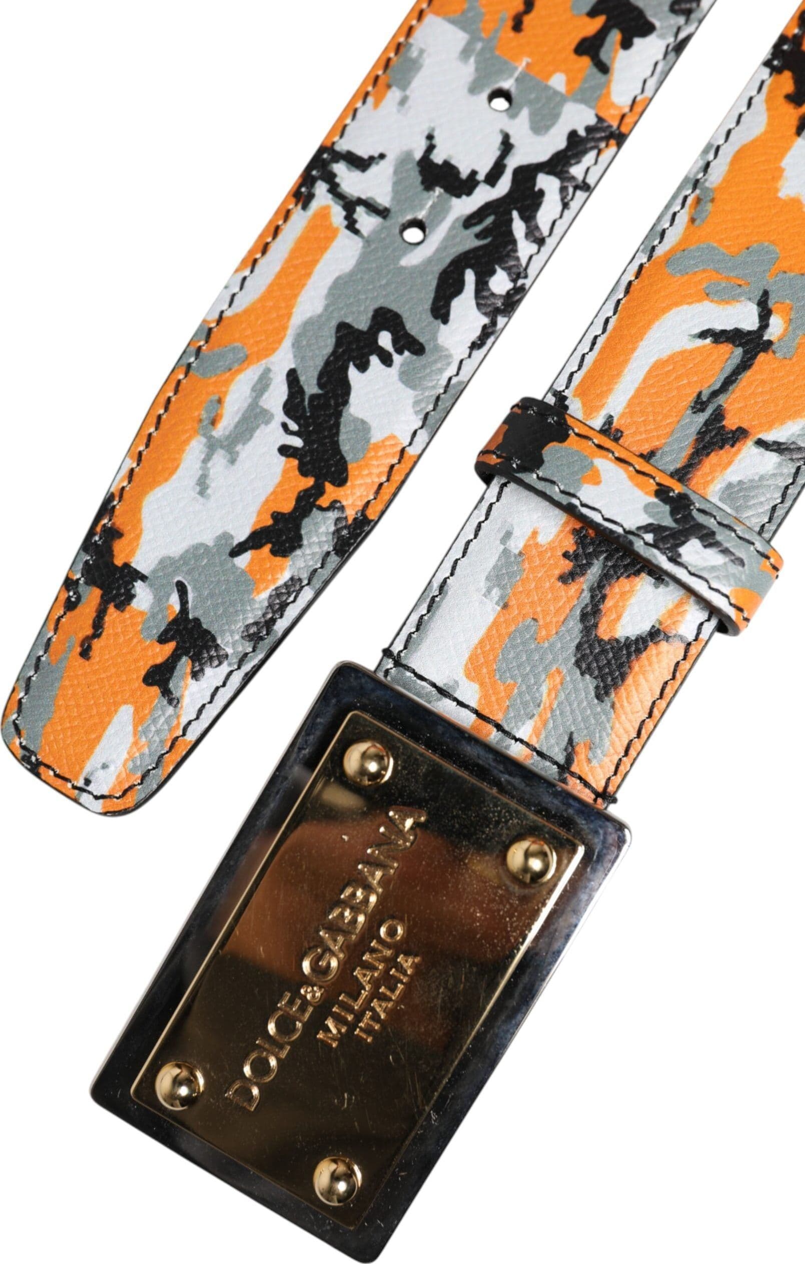 Dolce & Gabbana Multicolor Camouflage Metal Logo Buckle Belt - 5
