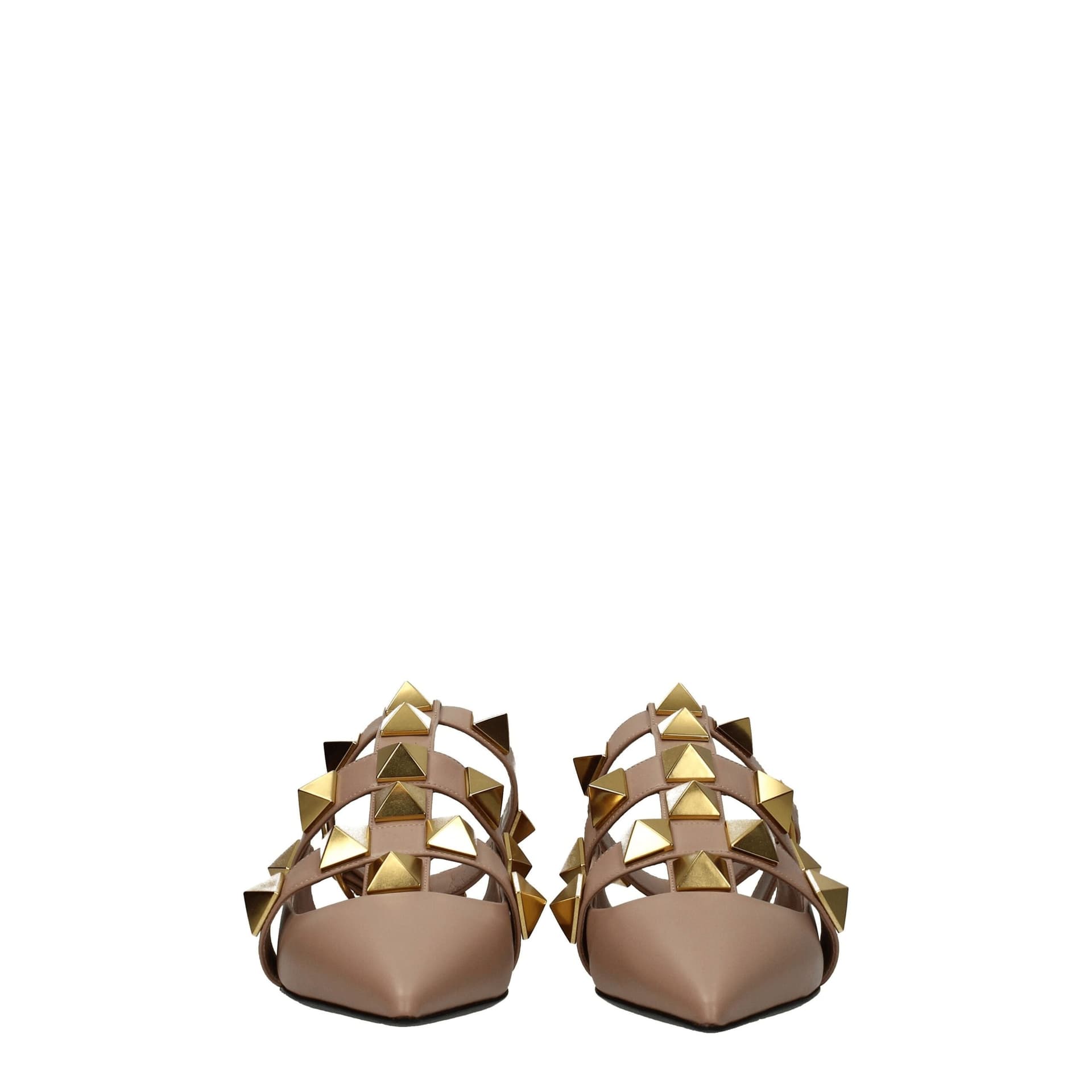 Valentino Garavani Pink Leather Flat Sandals - 3