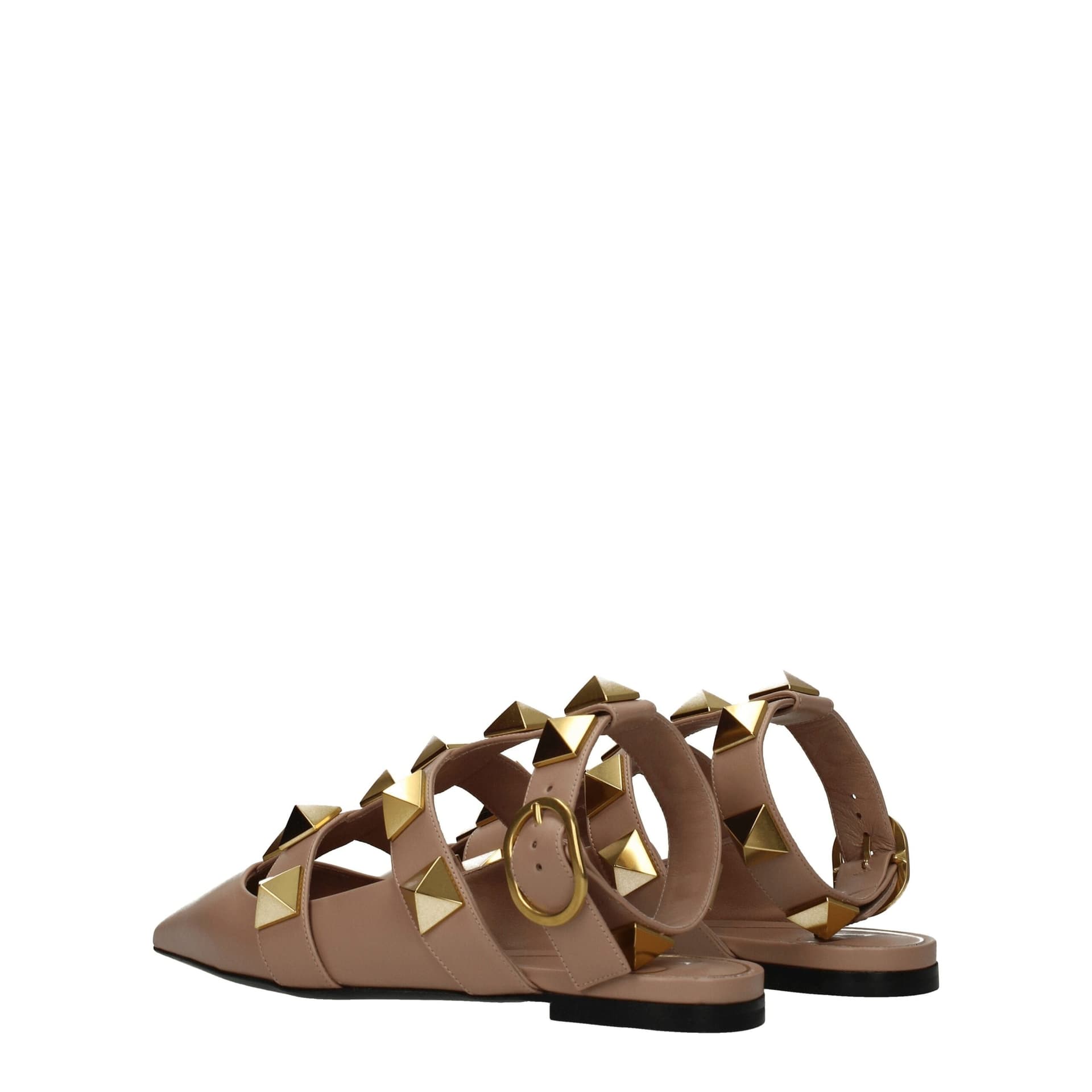 Valentino Garavani Pink Leather Flat Sandals - 4