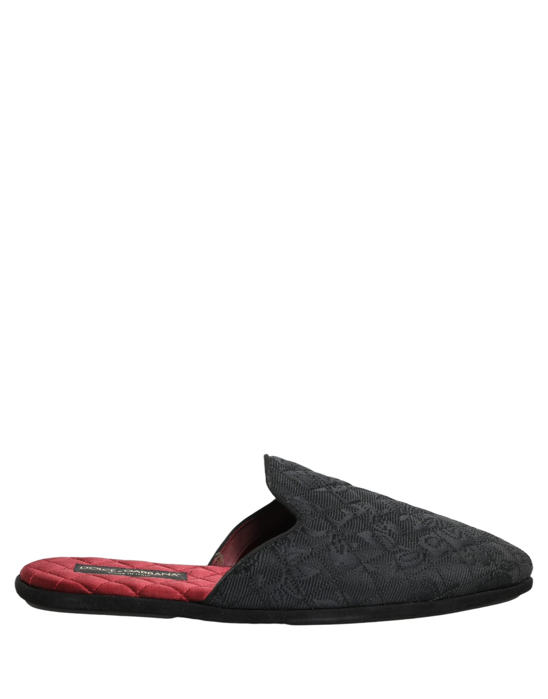Dolce & Gabbana Black Floral Brocade Slides Slippers Shoes - 6