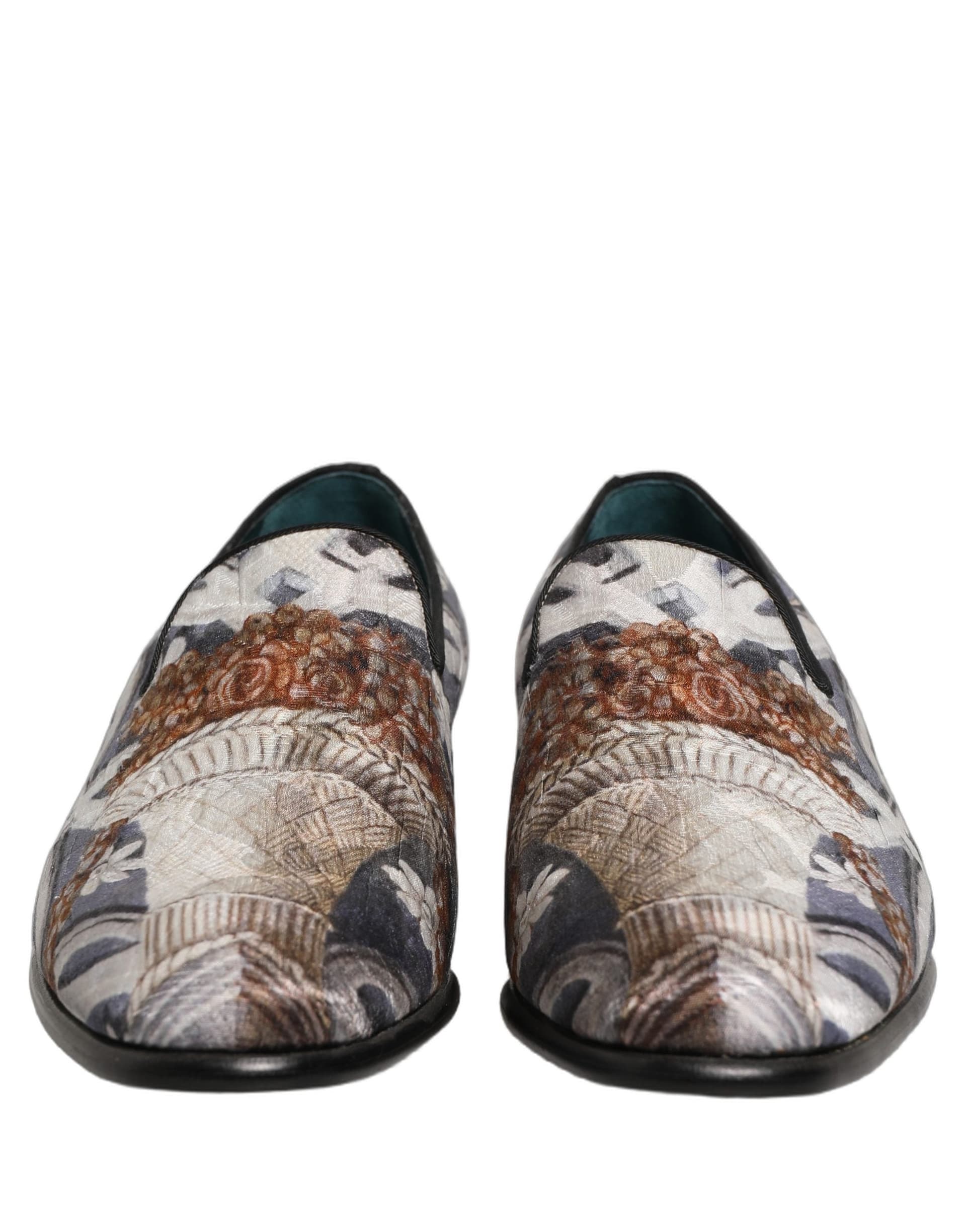 Dolce & Gabbana Multicolor Floral Tapestry Embroidery Loafer Shoes - 2