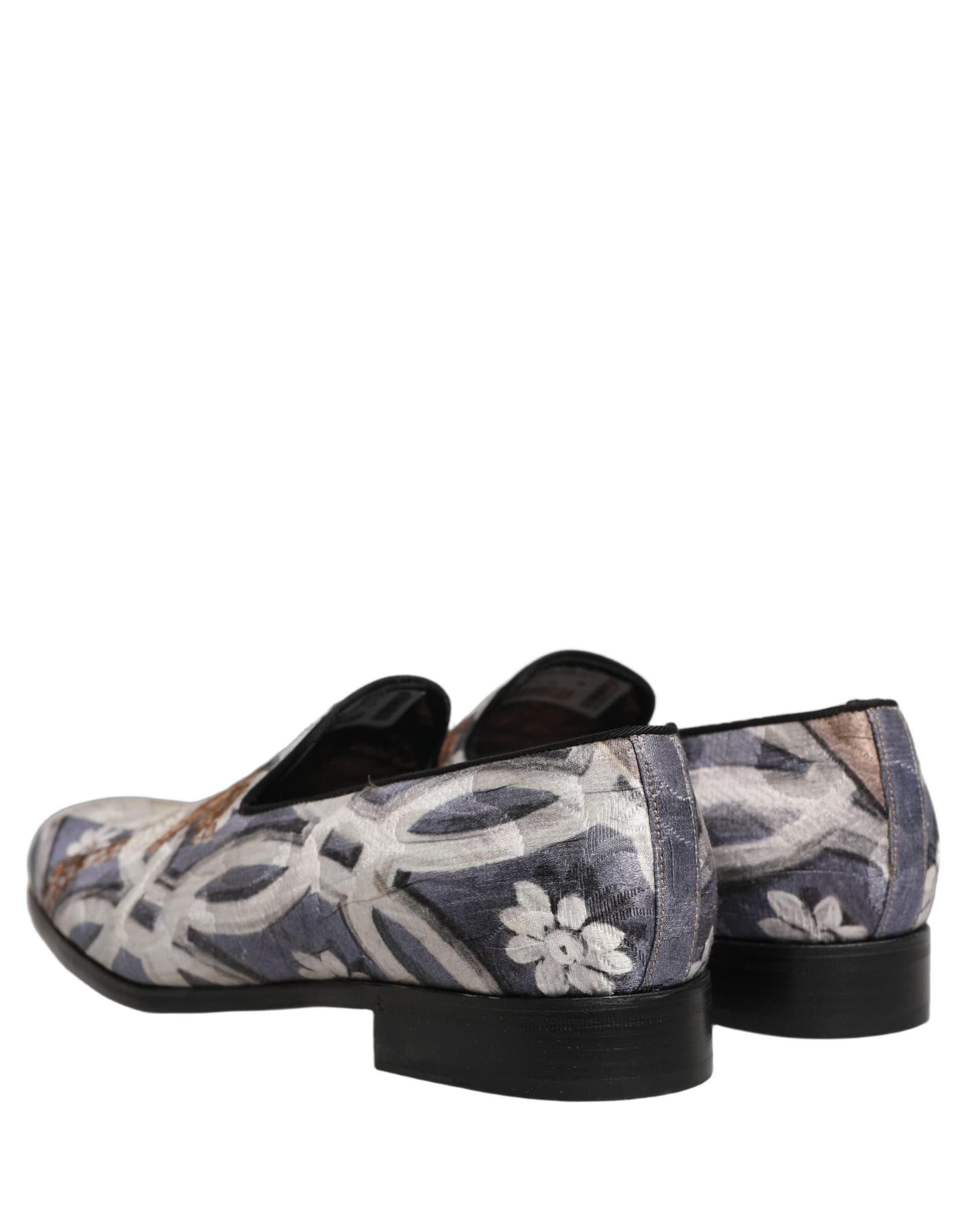 Dolce & Gabbana Multicolor Floral Tapestry Embroidery Loafer Shoes - 5