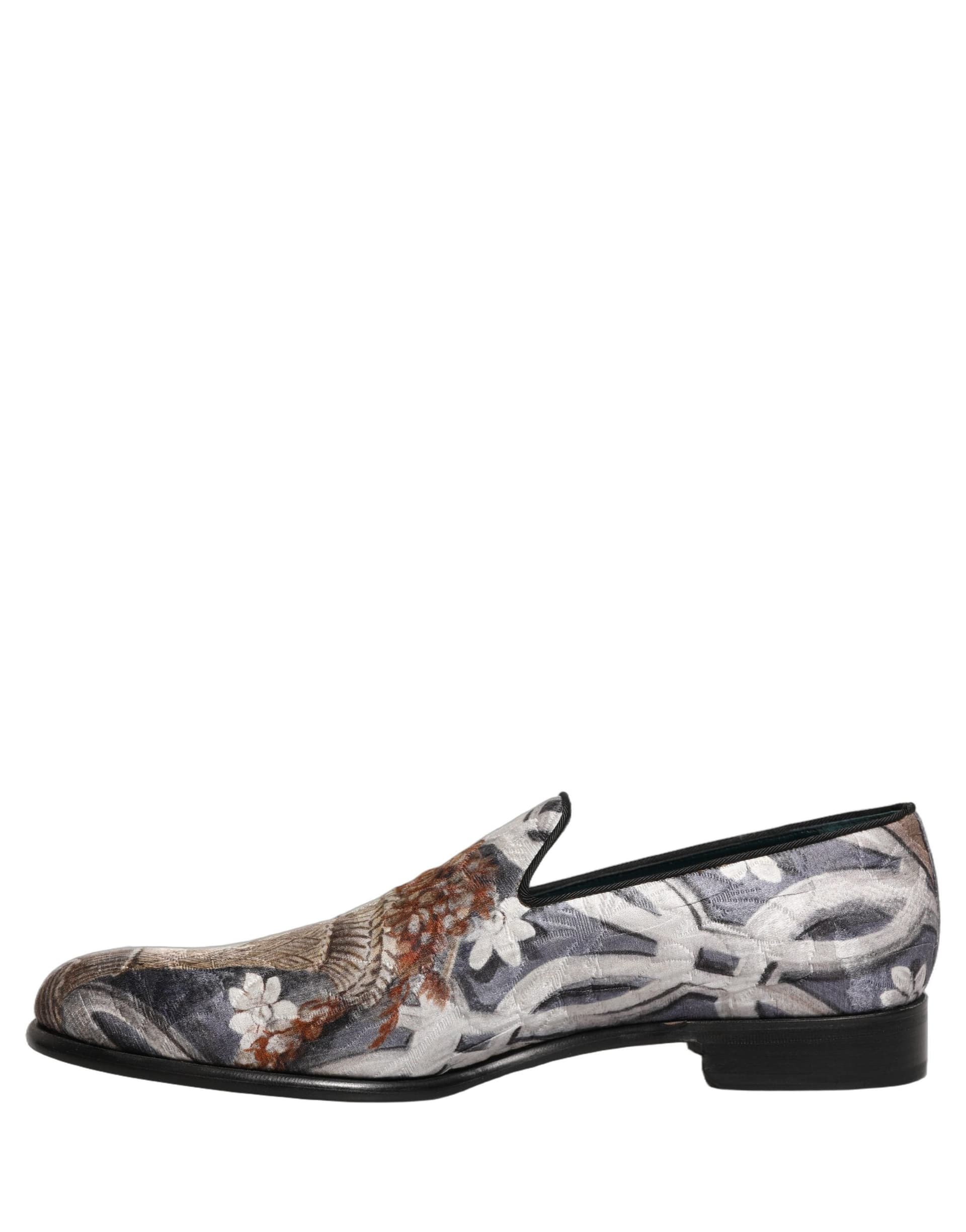 Dolce & Gabbana Multicolor Floral Tapestry Embroidery Loafer Shoes - 6