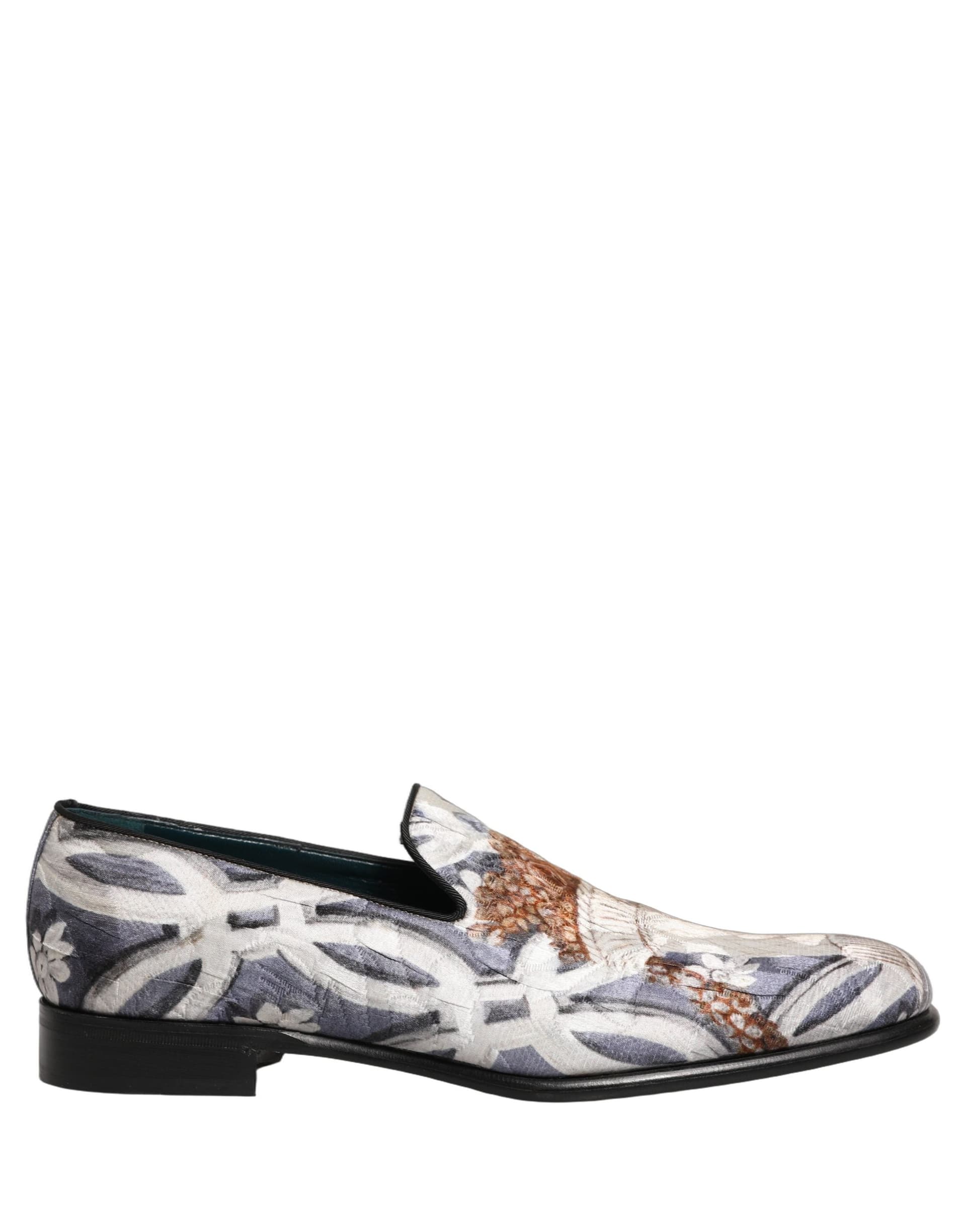 Dolce & Gabbana Multicolor Floral Tapestry Embroidery Loafer Shoes - 8