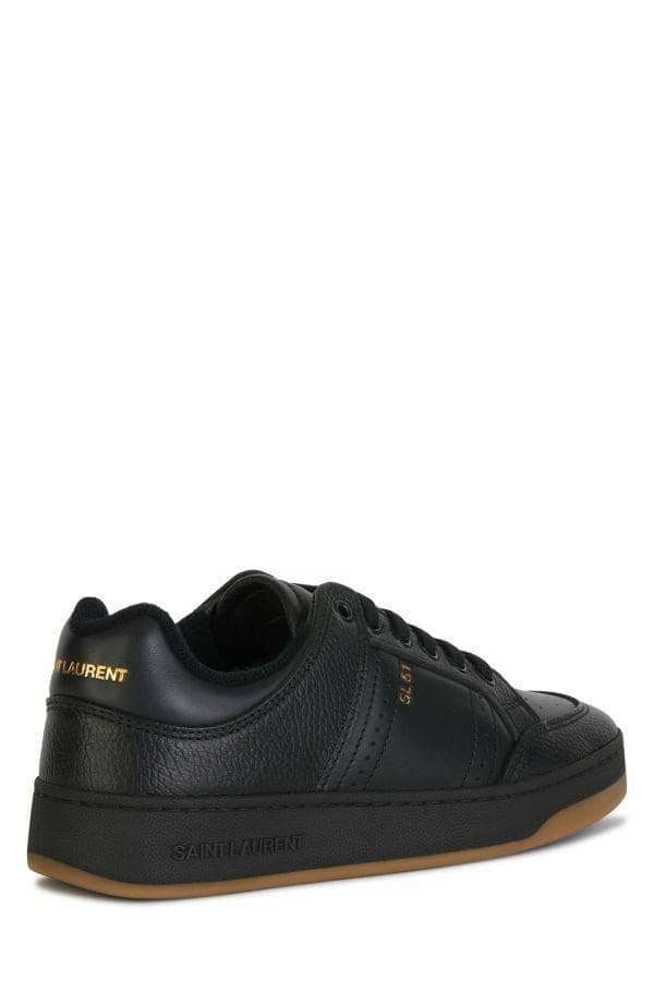 Saint Laurent Black Calf Leather Low Top Sneakers - 2