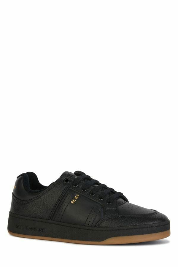 Saint Laurent Black Calf Leather Low Top Sneakers - 3