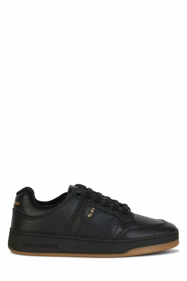 Saint Laurent Black Calf Leather Low Top Sneakers - 4