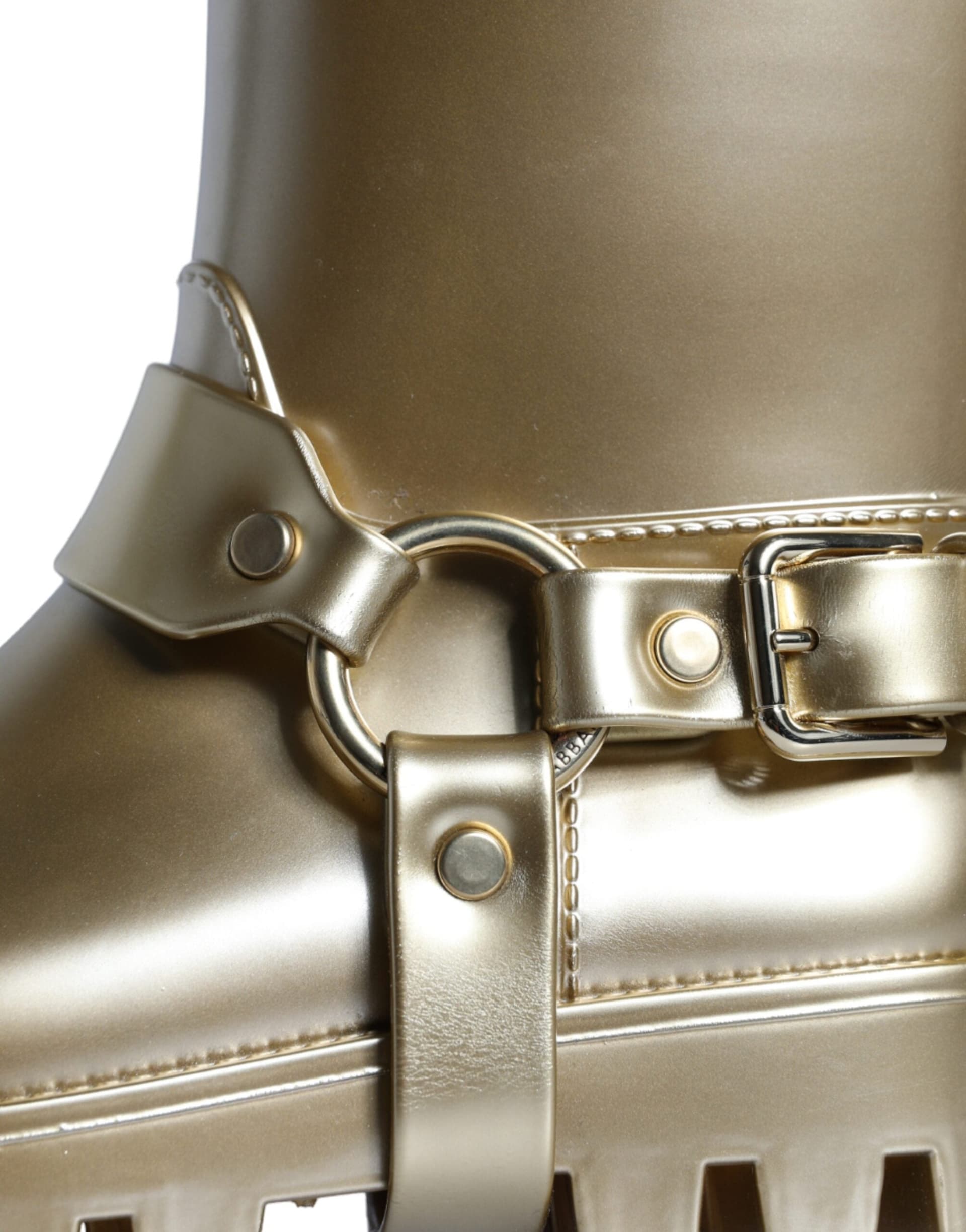 Dolce & Gabbana Metallic Gold Rubber PVC Rain Boots Shoes - 5