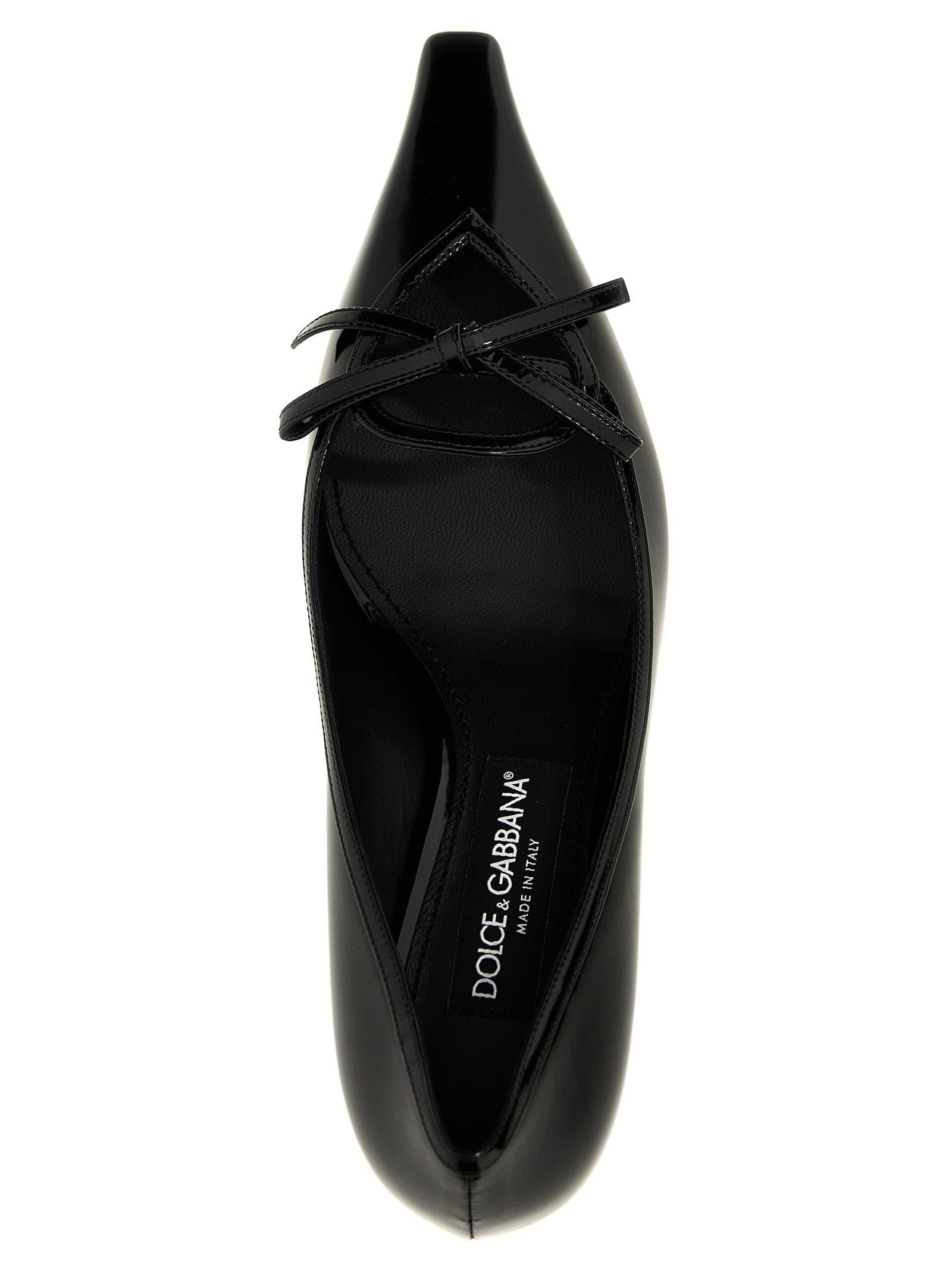 Dolce & Gabbana Black Calfskin Mid Heel Pumps - 4