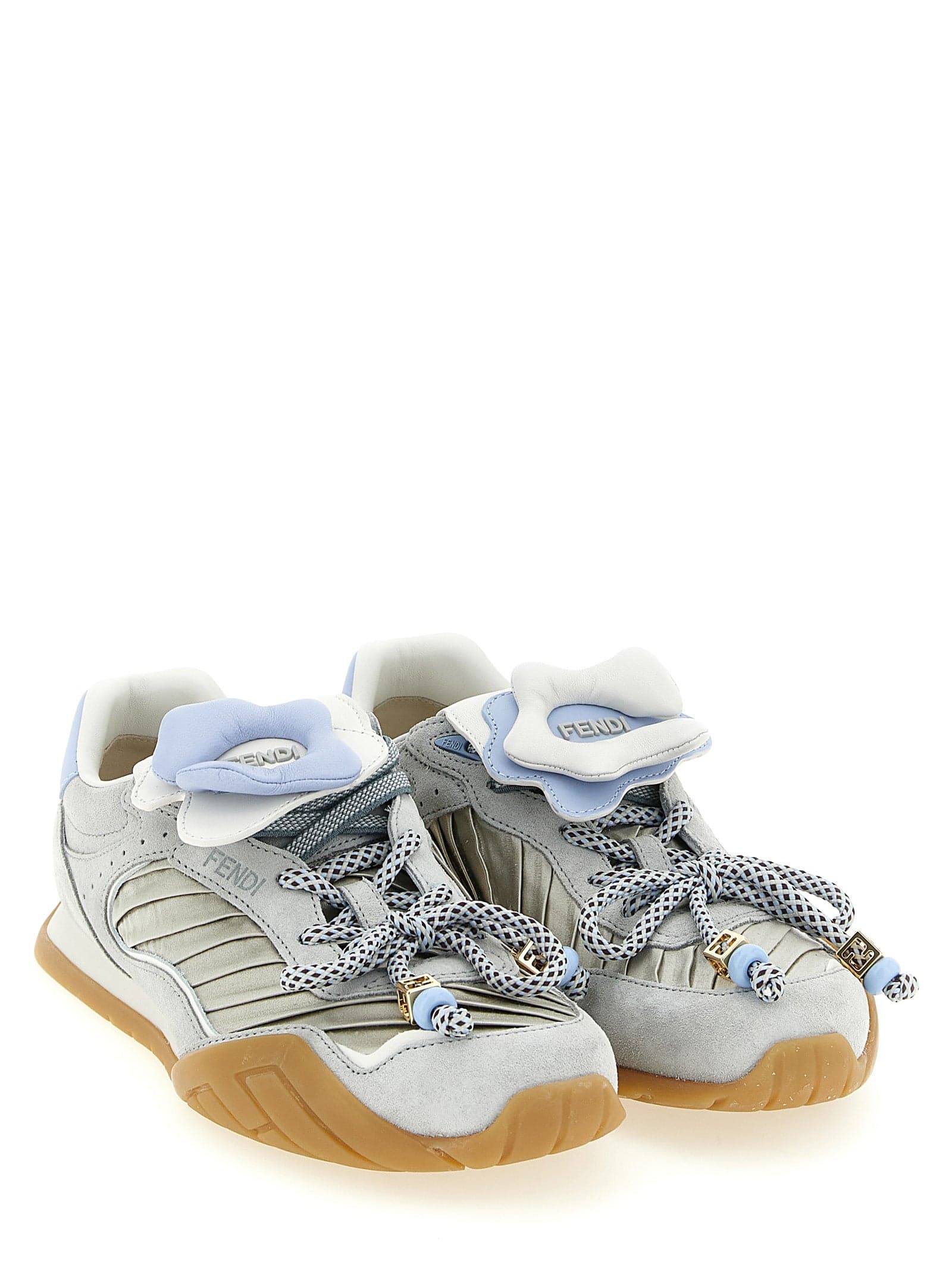 Fendi Gray Calfskin Athletic Sneakers - 2