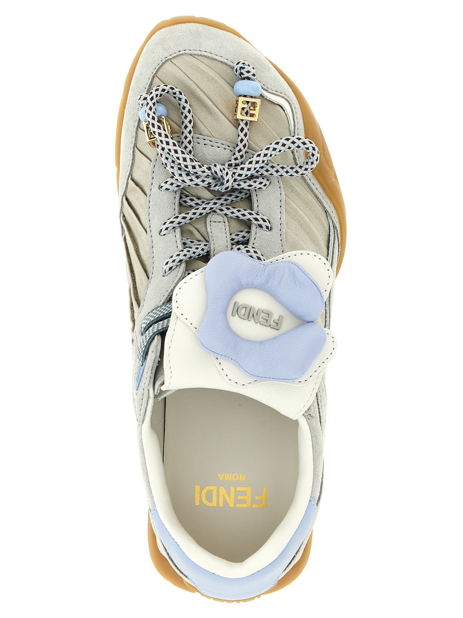 Fendi Gray Calfskin Athletic Sneakers - 5