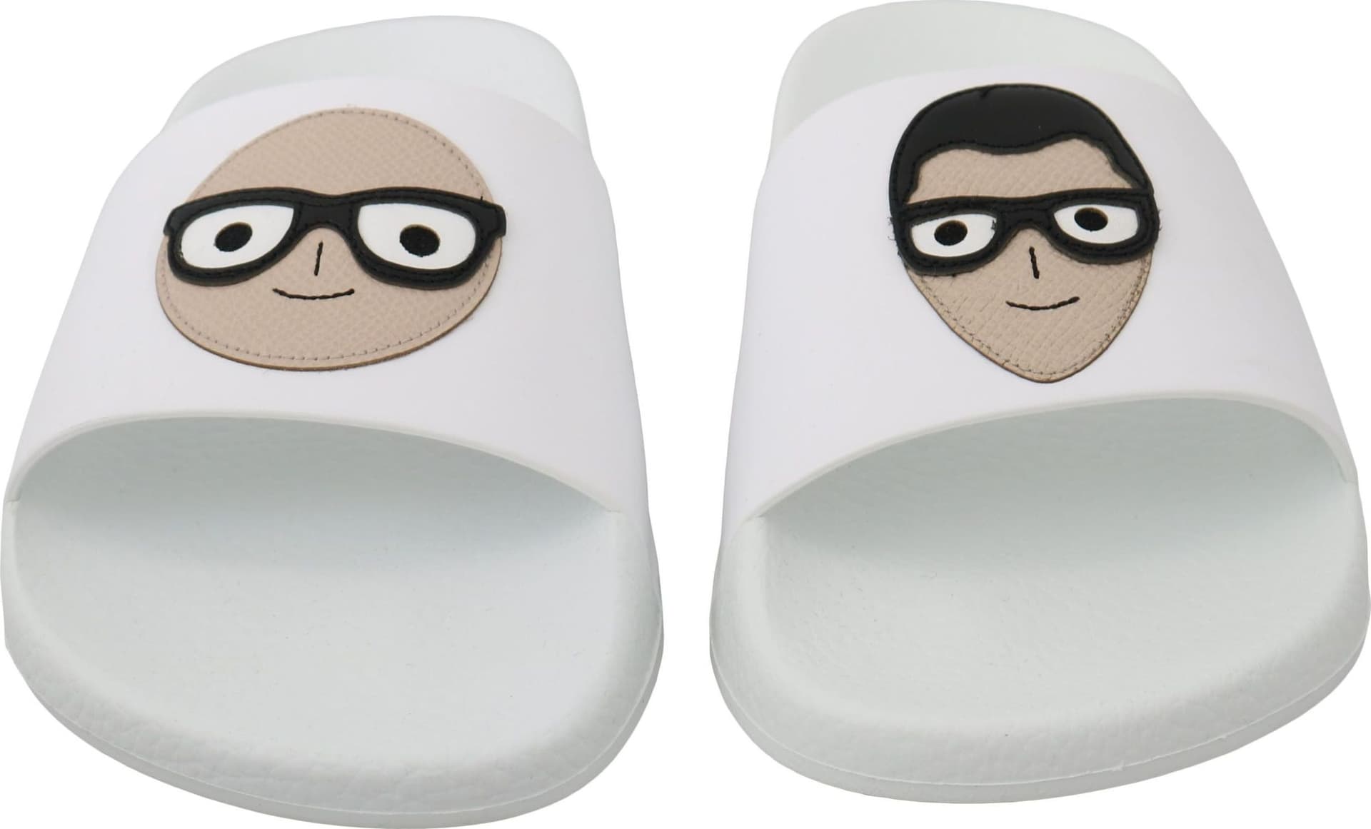 Dolce & Gabbana White Leather #dgfamily Slides Shoes Sandals - 2