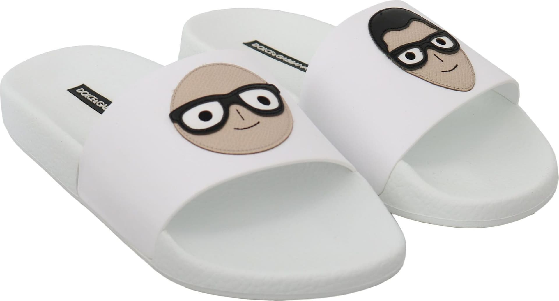 Dolce & Gabbana White Leather #dgfamily Slides Shoes Sandals - 3
