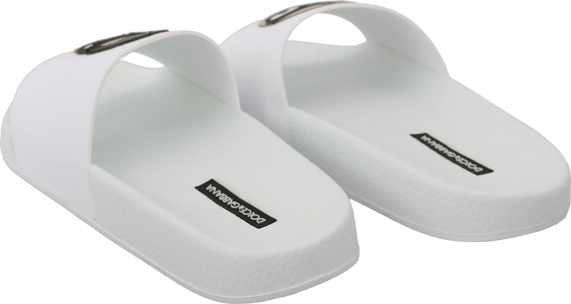 Dolce & Gabbana White Leather #dgfamily Slides Shoes Sandals - 4