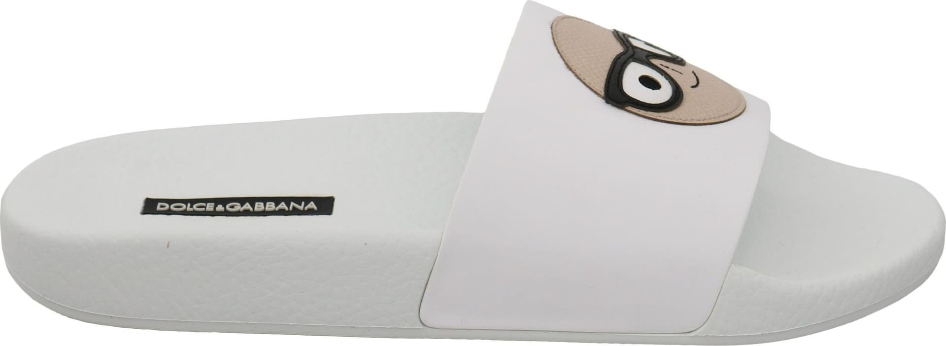 Dolce & Gabbana White Leather #dgfamily Slides Shoes Sandals - 5