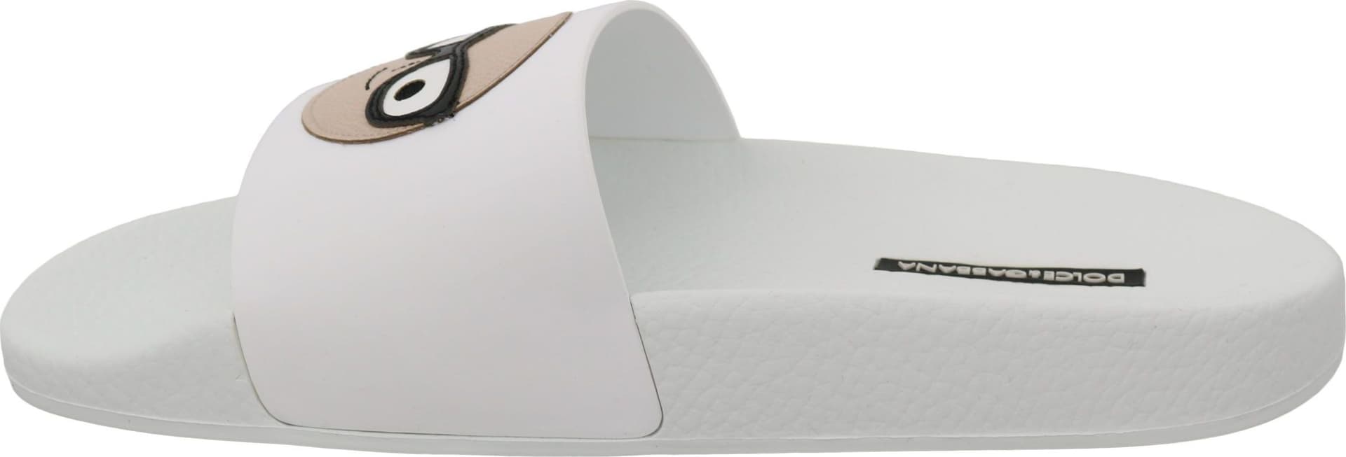 Dolce & Gabbana White Leather #dgfamily Slides Shoes Sandals - 6