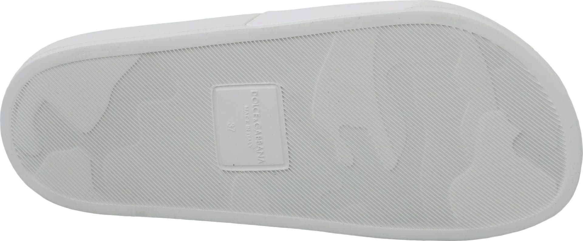 Dolce & Gabbana White Leather #dgfamily Slides Shoes Sandals - 7