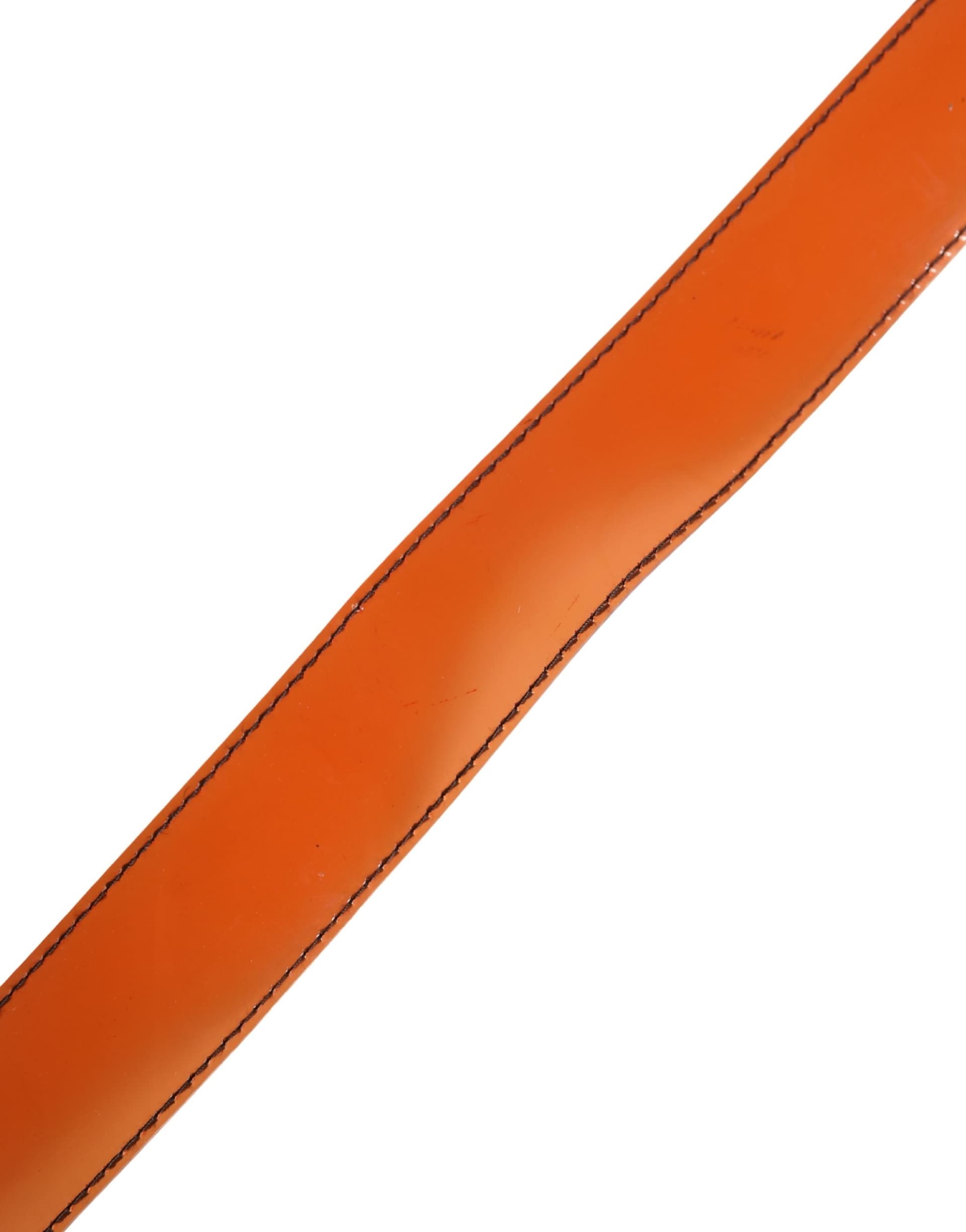 Miu Miu Orange PVC Waist Women Cintura Square Buckle Belt - 6