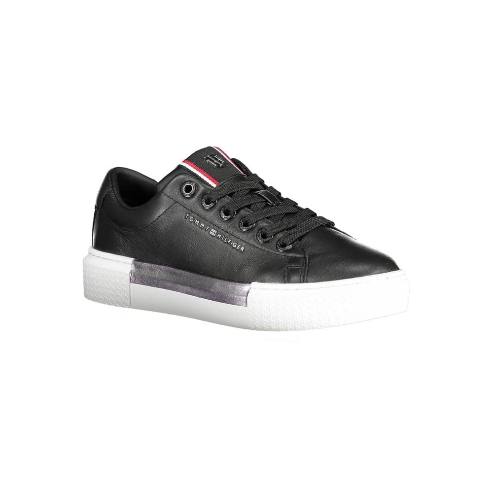 Tommy Hilfiger Black Leather Women's Sneaker - 3