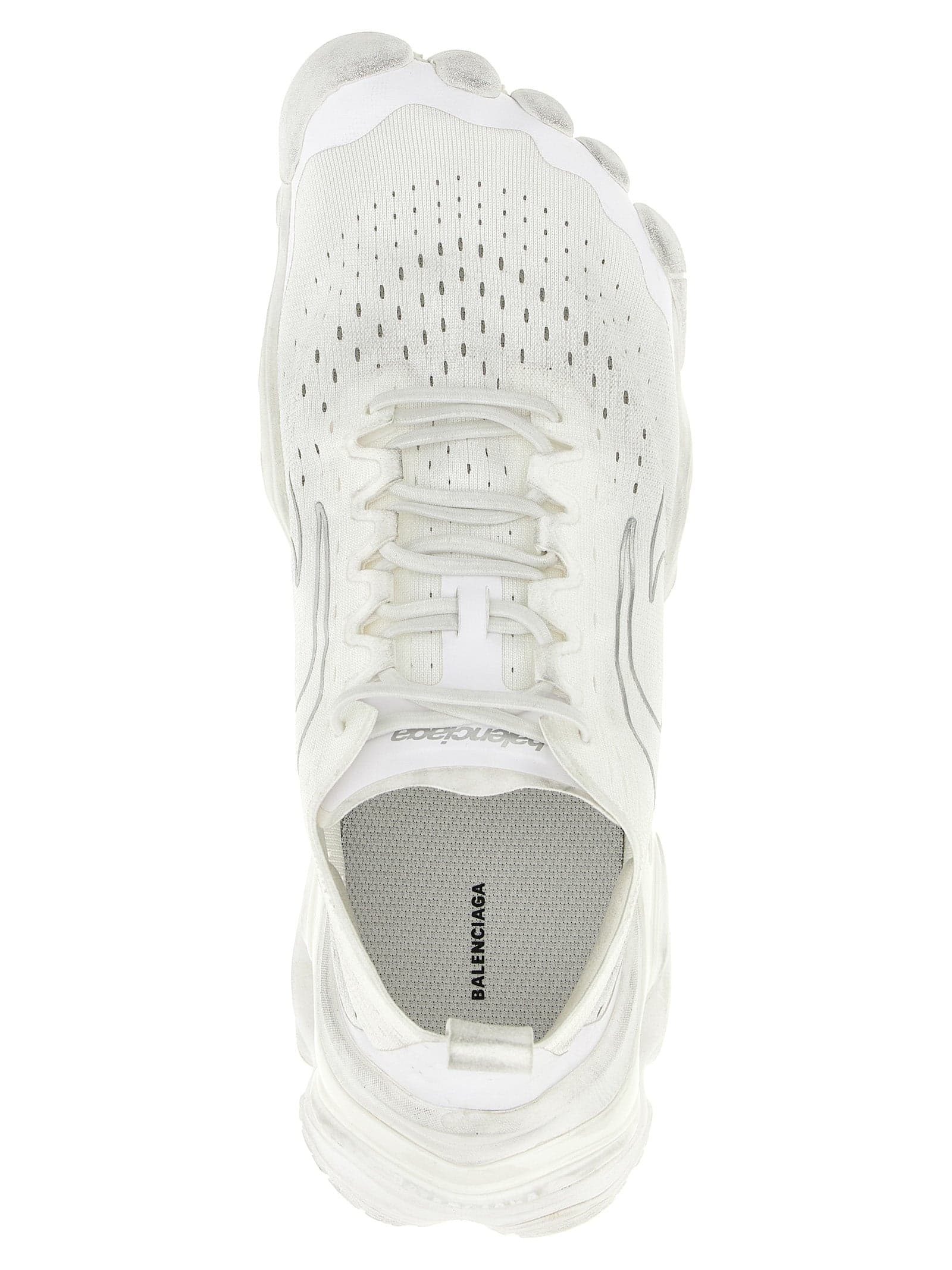 Balenciaga White Polyester Athletic Sneakers - 4