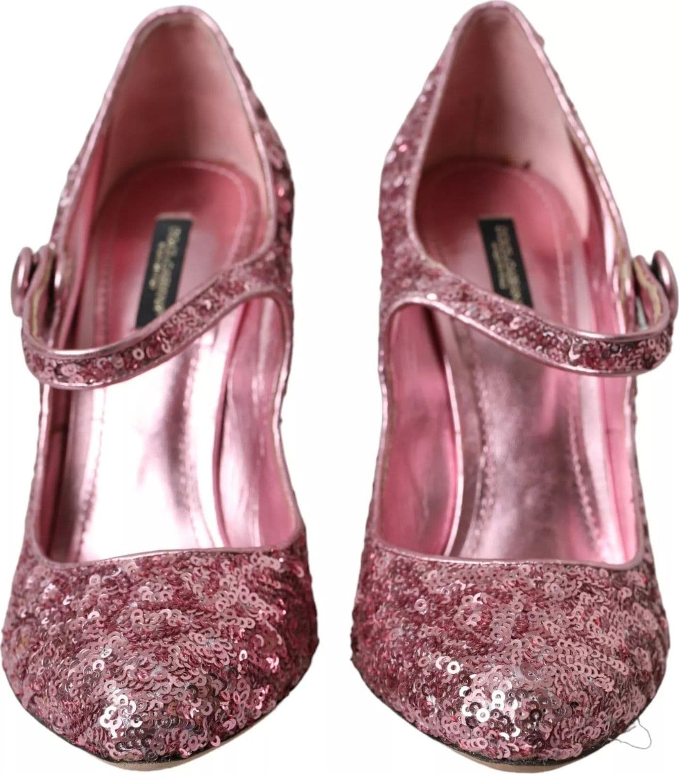 Dolce & Gabbana Pink Sequin Mary Jane Pumps High Heels Shoes - 3