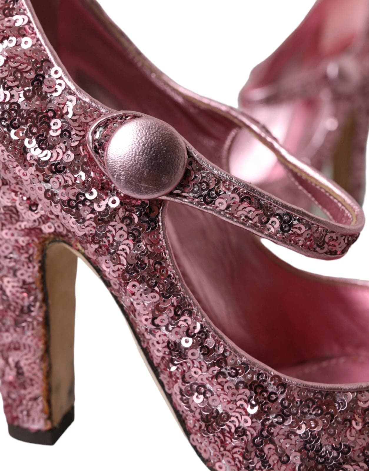 Dolce & Gabbana Pink Sequin Mary Jane Pumps High Heels Shoes - 4