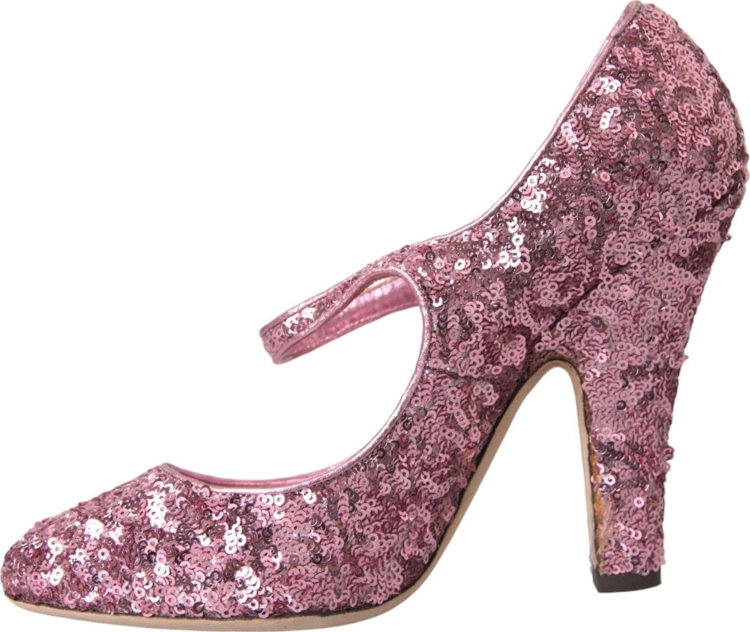 Dolce & Gabbana Pink Sequin Mary Jane Pumps High Heels Shoes - 5