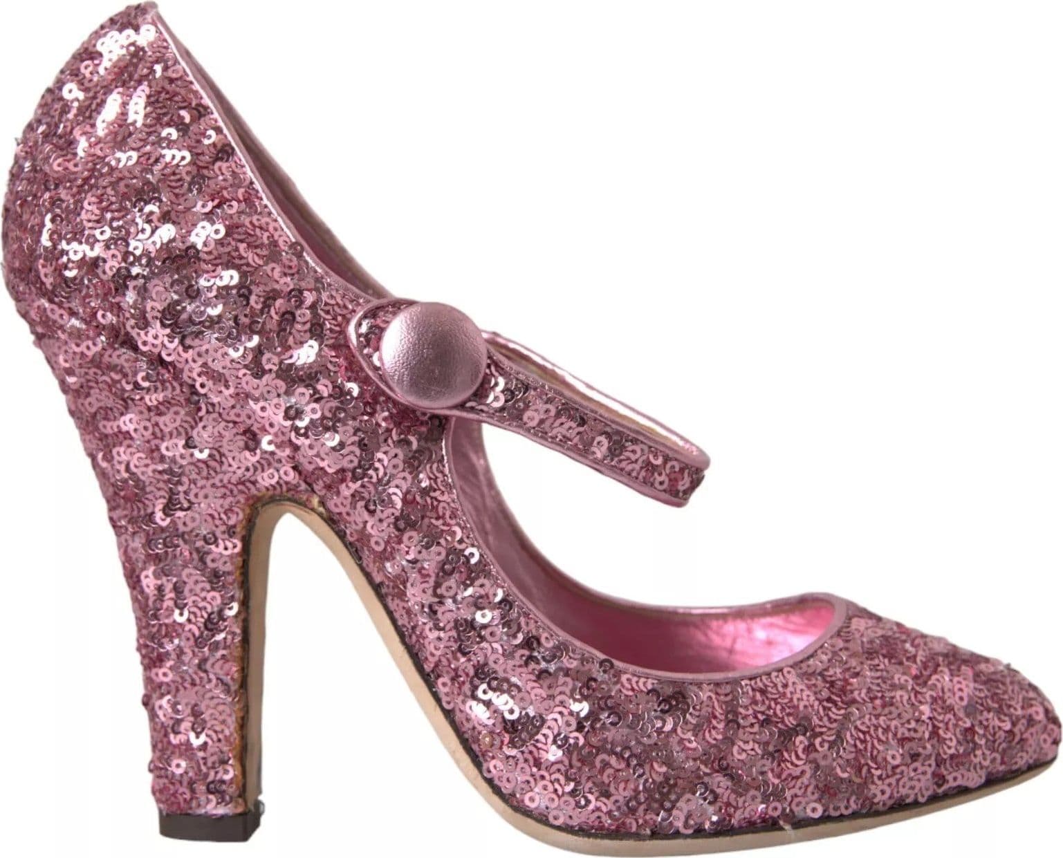 Dolce & Gabbana Pink Sequin Mary Jane Pumps High Heels Shoes - 8