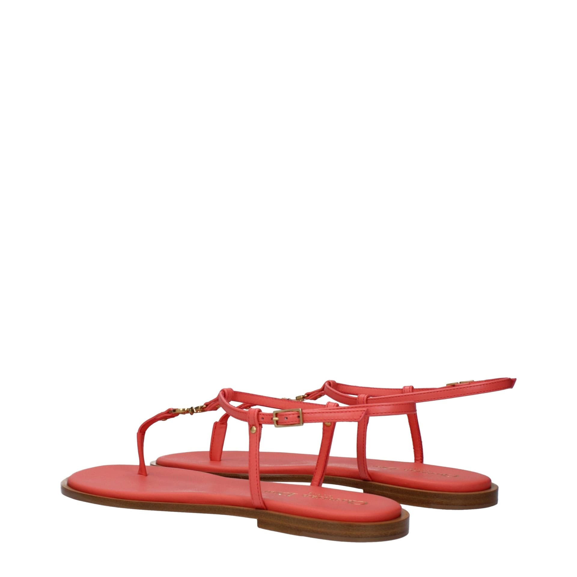 Christian Dior Pink Leather Flip-Flop Sandals - 4