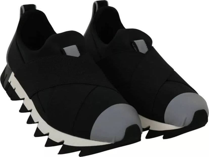 Dolce & Gabbana Black Shark Neoprene Stretch Sneakers Shoes - 2