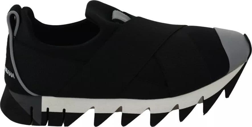 Dolce & Gabbana Black Shark Neoprene Stretch Sneakers Shoes - 4