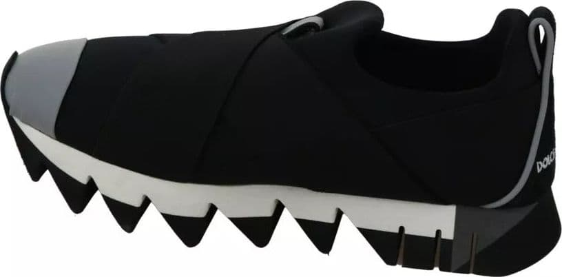 Dolce & Gabbana Black Shark Neoprene Stretch Sneakers Shoes - 7