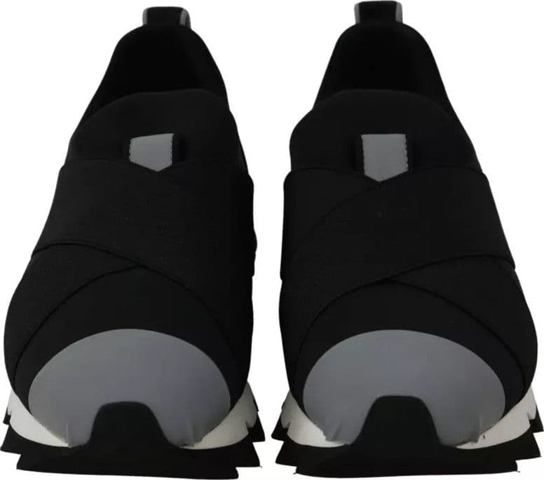 Dolce & Gabbana Black Shark Neoprene Stretch Sneakers Shoes - 8