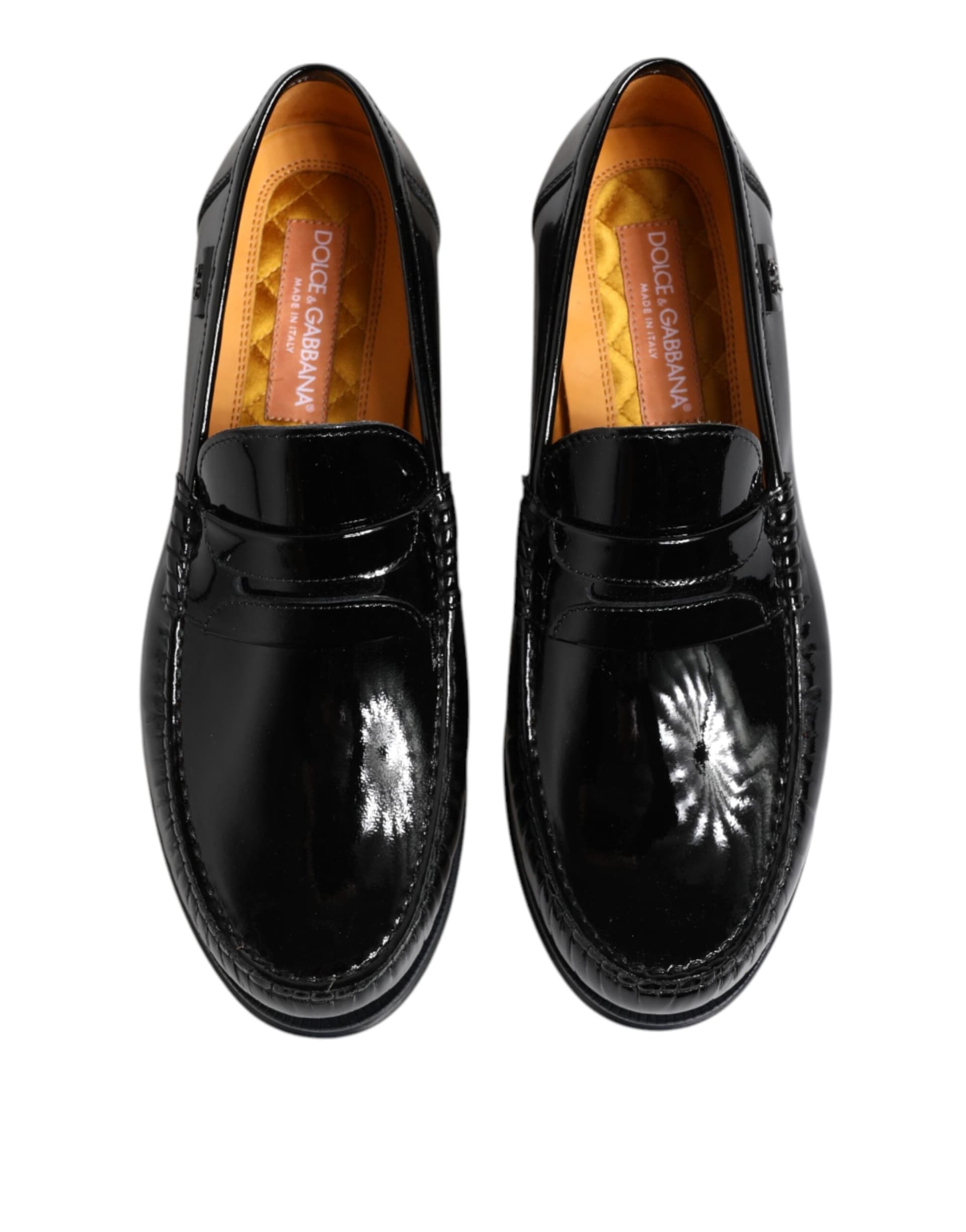 Dolce & Gabbana Black Leather Slip On Loafers Dress Shoes - 2
