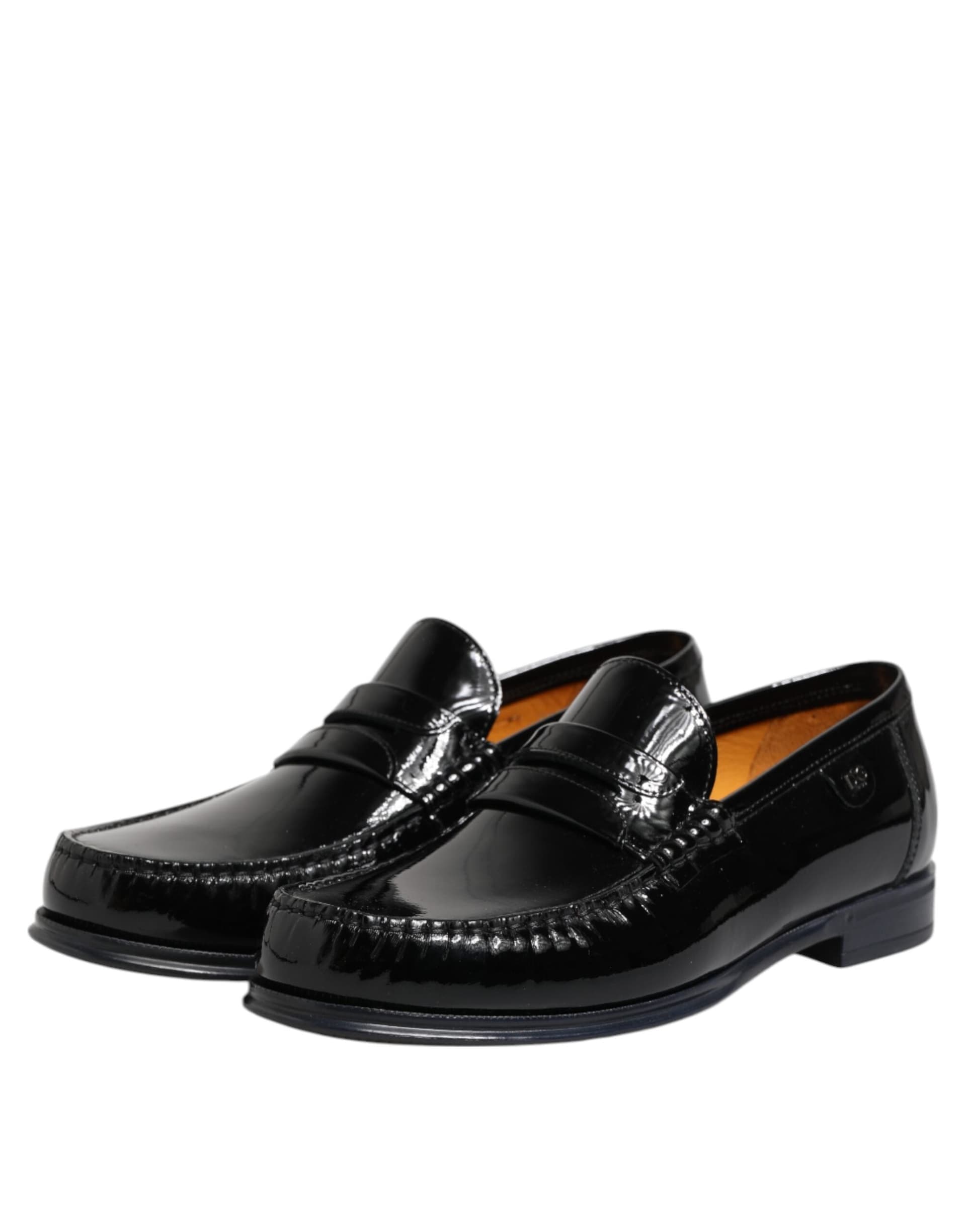 Dolce & Gabbana Black Leather Slip On Loafers Dress Shoes - 3