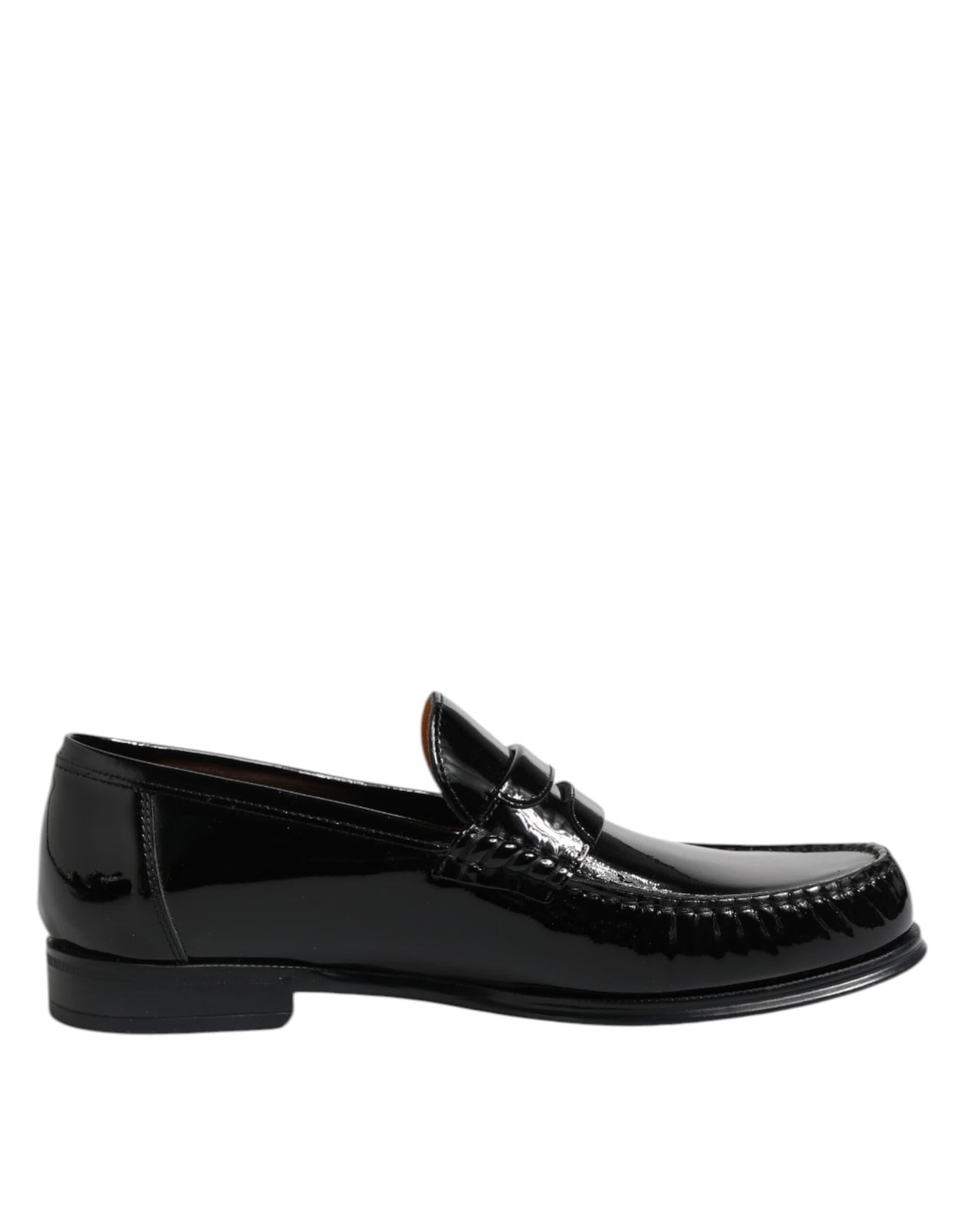 Dolce & Gabbana Black Leather Slip On Loafers Dress Shoes - 7