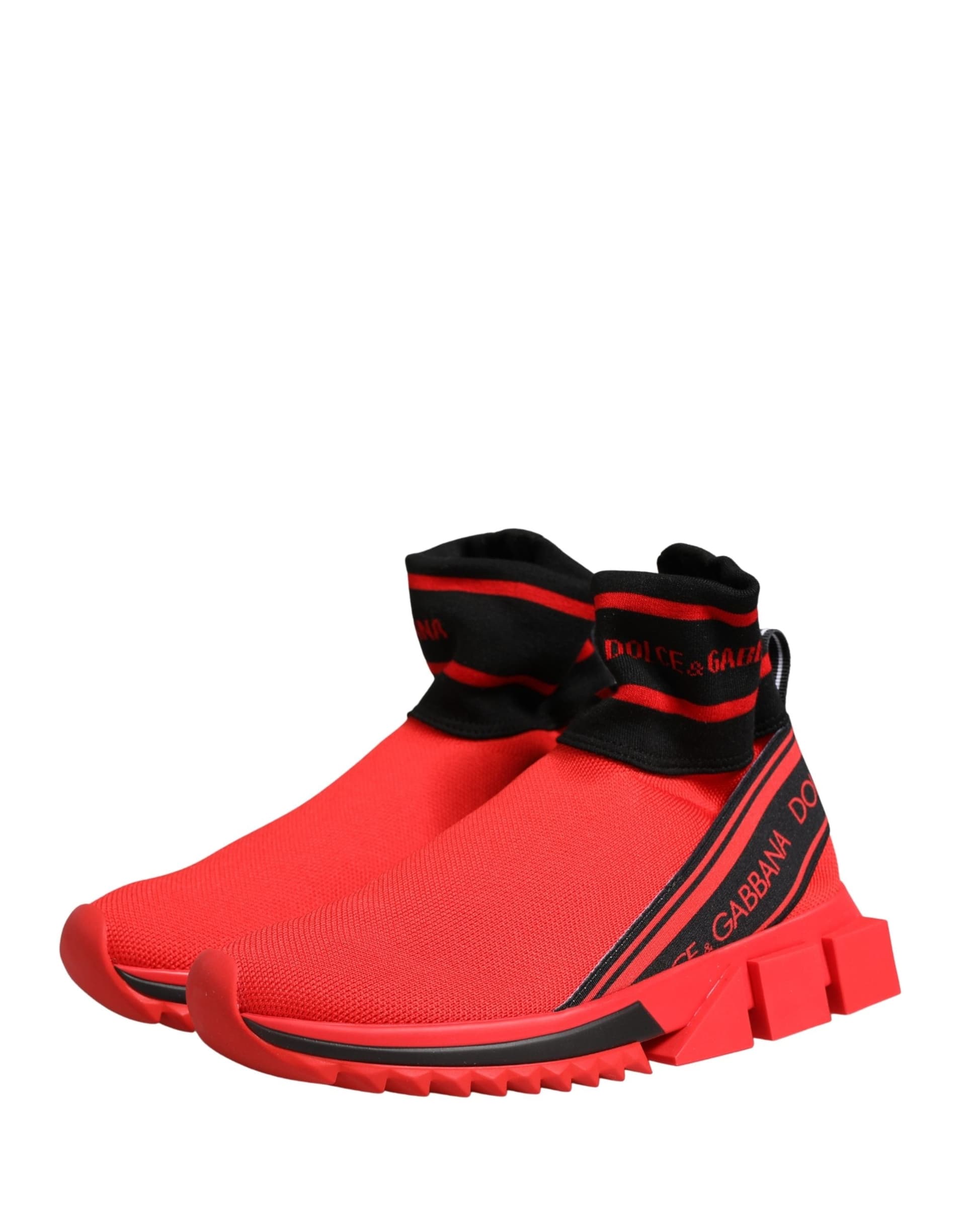 Dolce & Gabbana Red Black Sorrento Socks Sneakers Shoes - 3