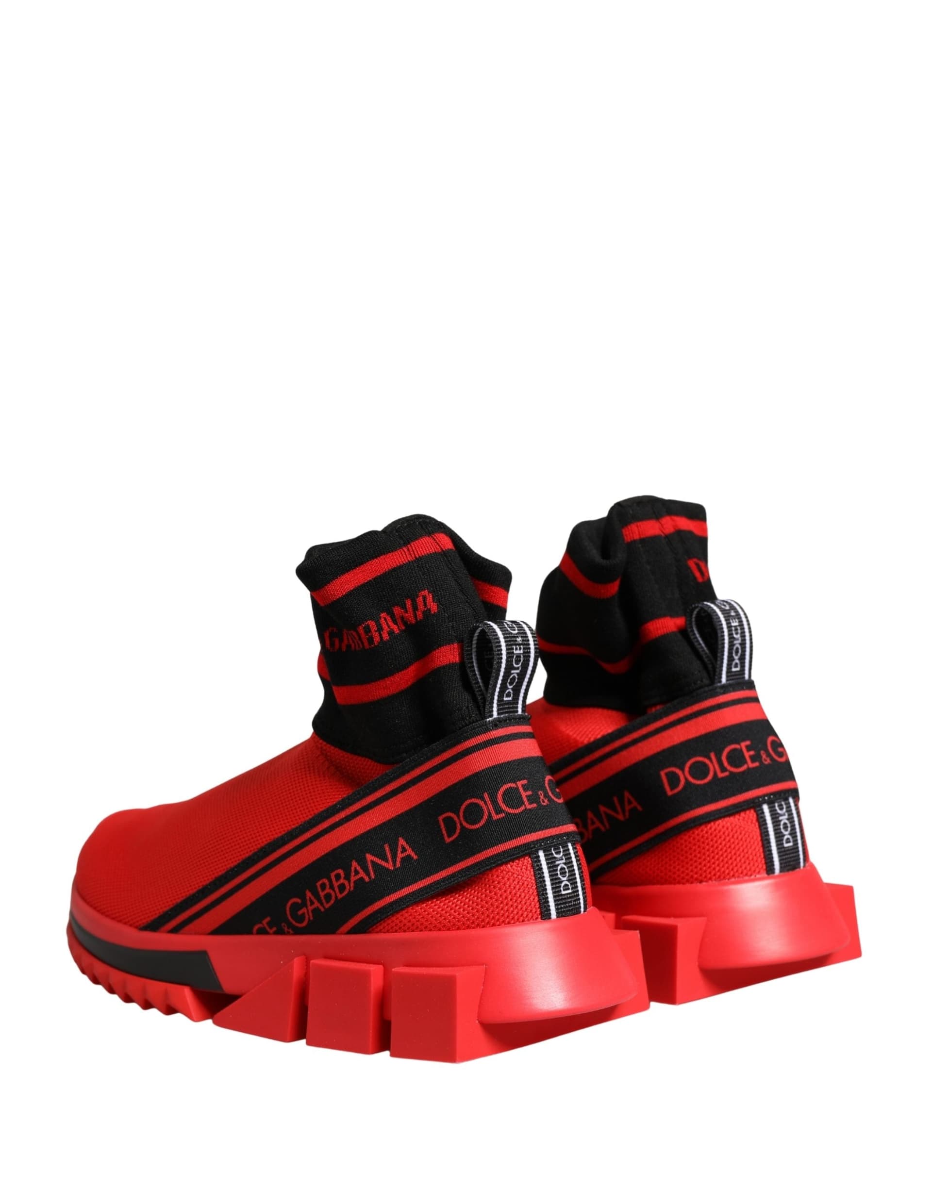 Dolce & Gabbana Red Black Sorrento Socks Sneakers Shoes - 4