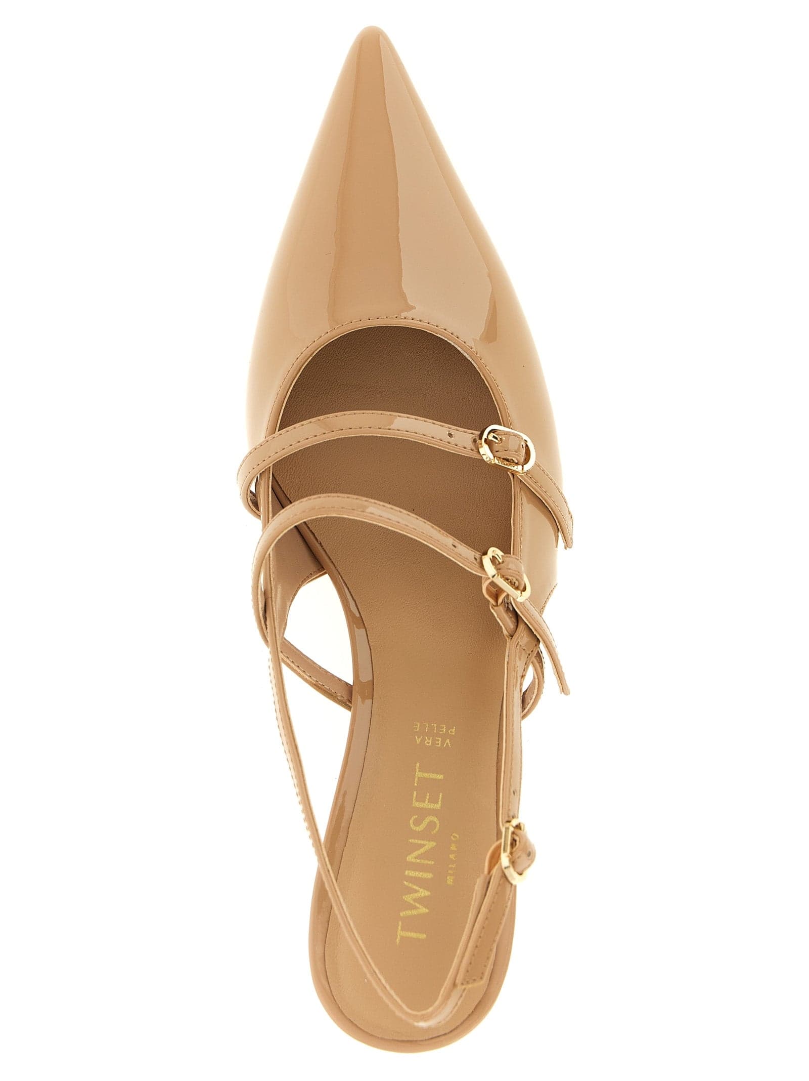 Twinset Beige Polyethylene Mid Heel Pumps - 4