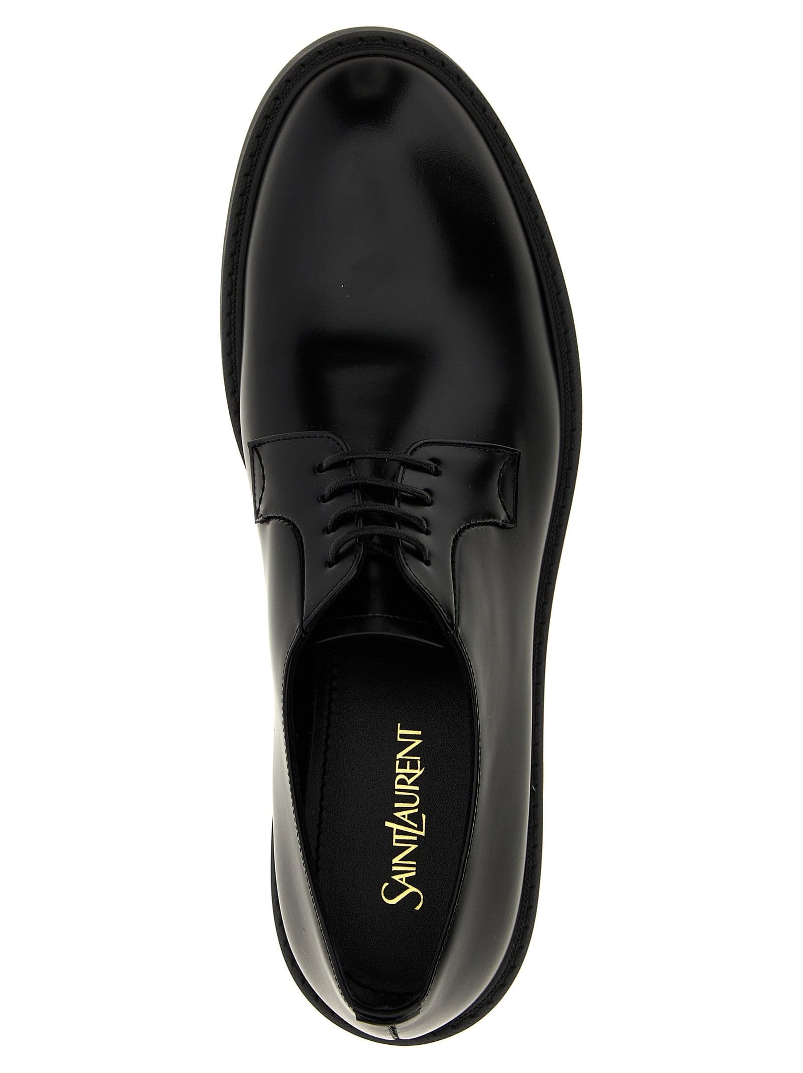 Saint Laurent Black Lamb Leather Oxfords And Derbies - 4
