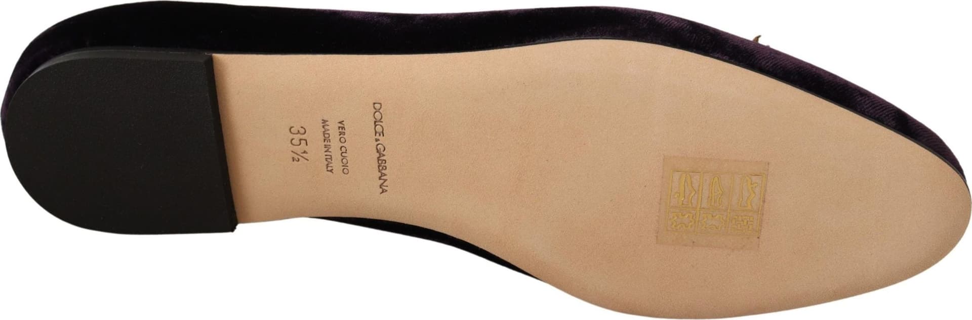 Dolce & Gabbana Purple Velvet DG Heart Loafers Flats Shoes - 5