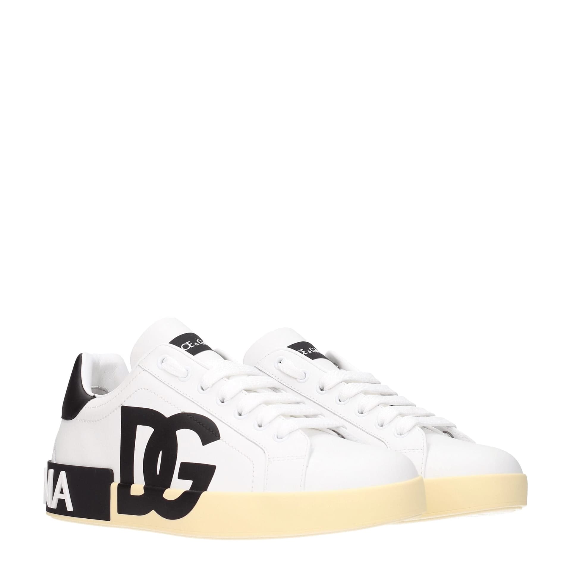 Dolce & Gabbana White Leather Low Top Sneakers - 2