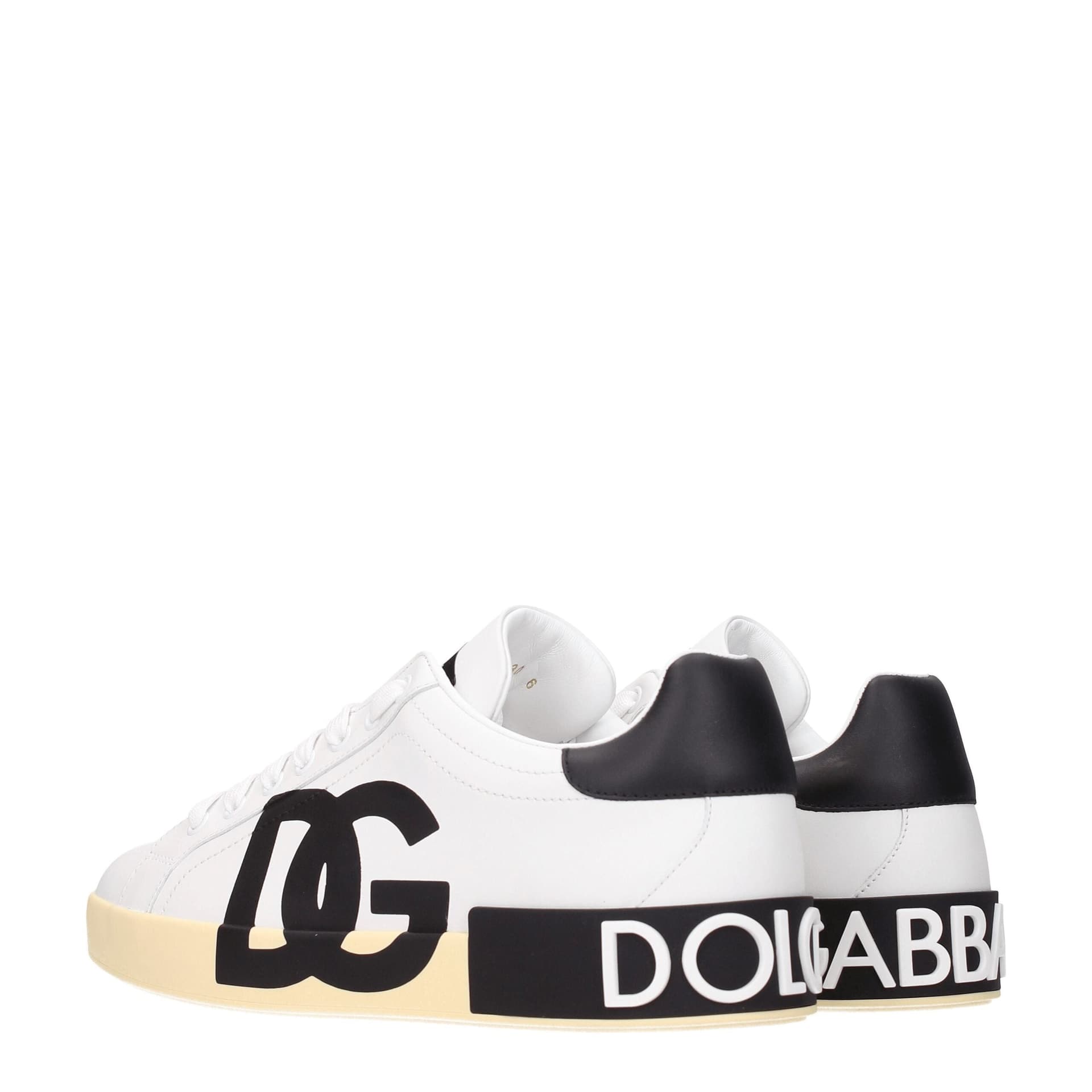 Dolce & Gabbana White Leather Low Top Sneakers - 4