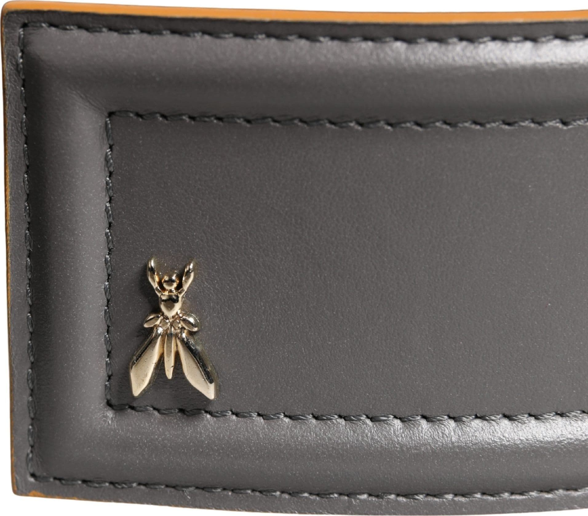 Patrizia Pepe Gray Genuine Leather Square Silver Metal Buckle Belt - 7