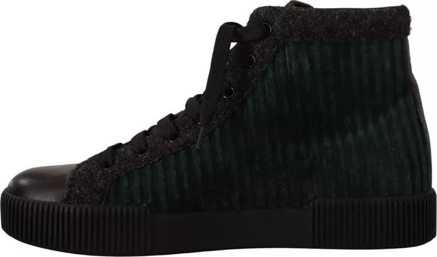 Dolce & Gabbana Green Corduroy High Tops Sneakers Mens Casual Shoes - 7