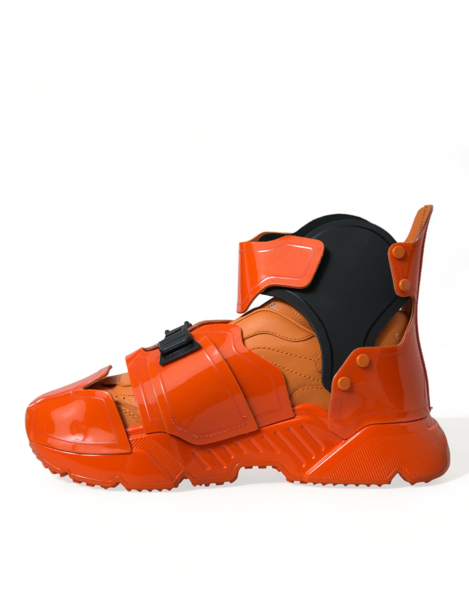 Dolce & Gabbana Orange Multi Panel Chunky High Top Sneakers Shoes - 4