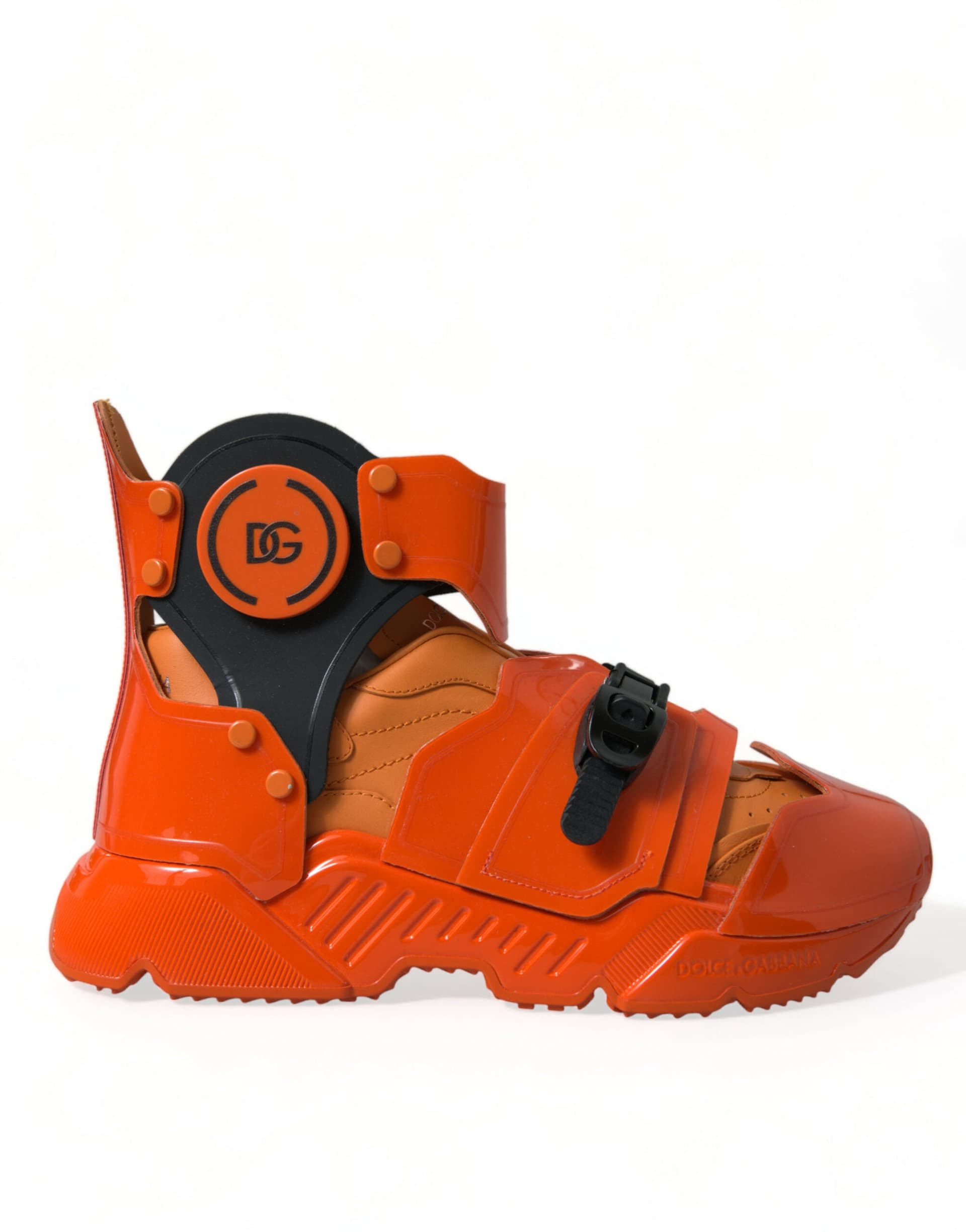 Dolce & Gabbana Orange Multi Panel Chunky High Top Sneakers Shoes - 5