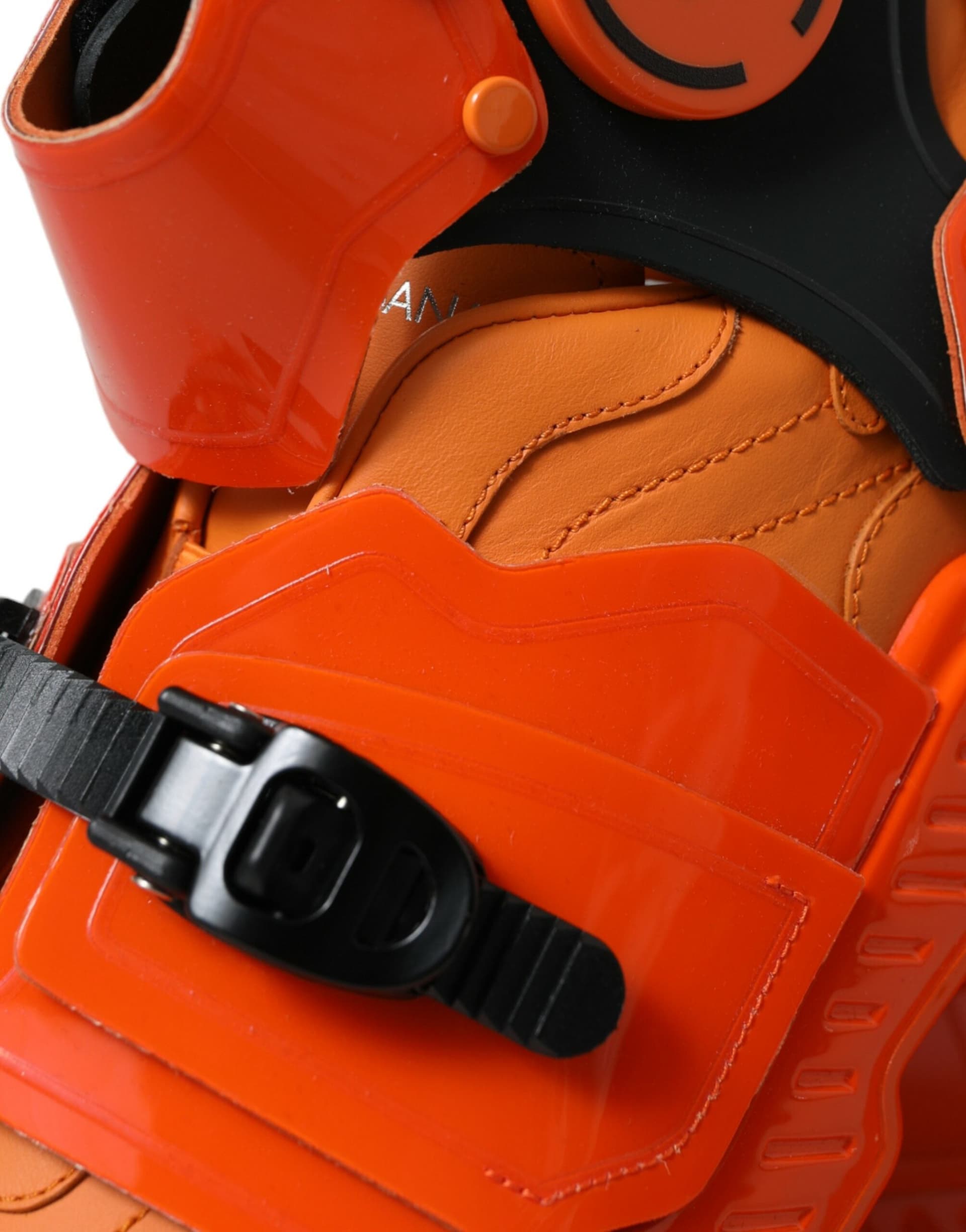 Dolce & Gabbana Orange Multi Panel Chunky High Top Sneakers Shoes - 8