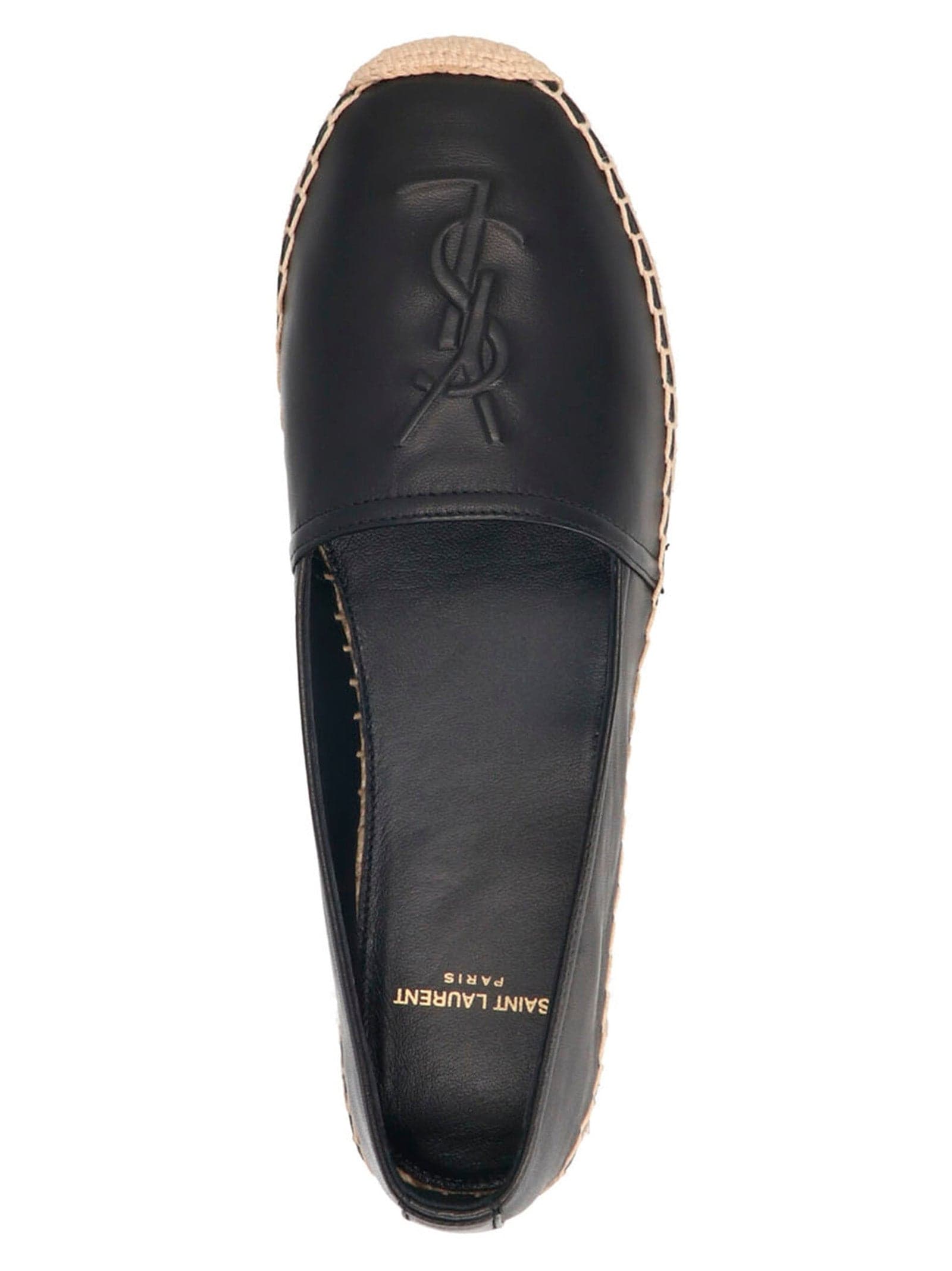 Saint Laurent Black Lamb Leather Espadrilles - 3