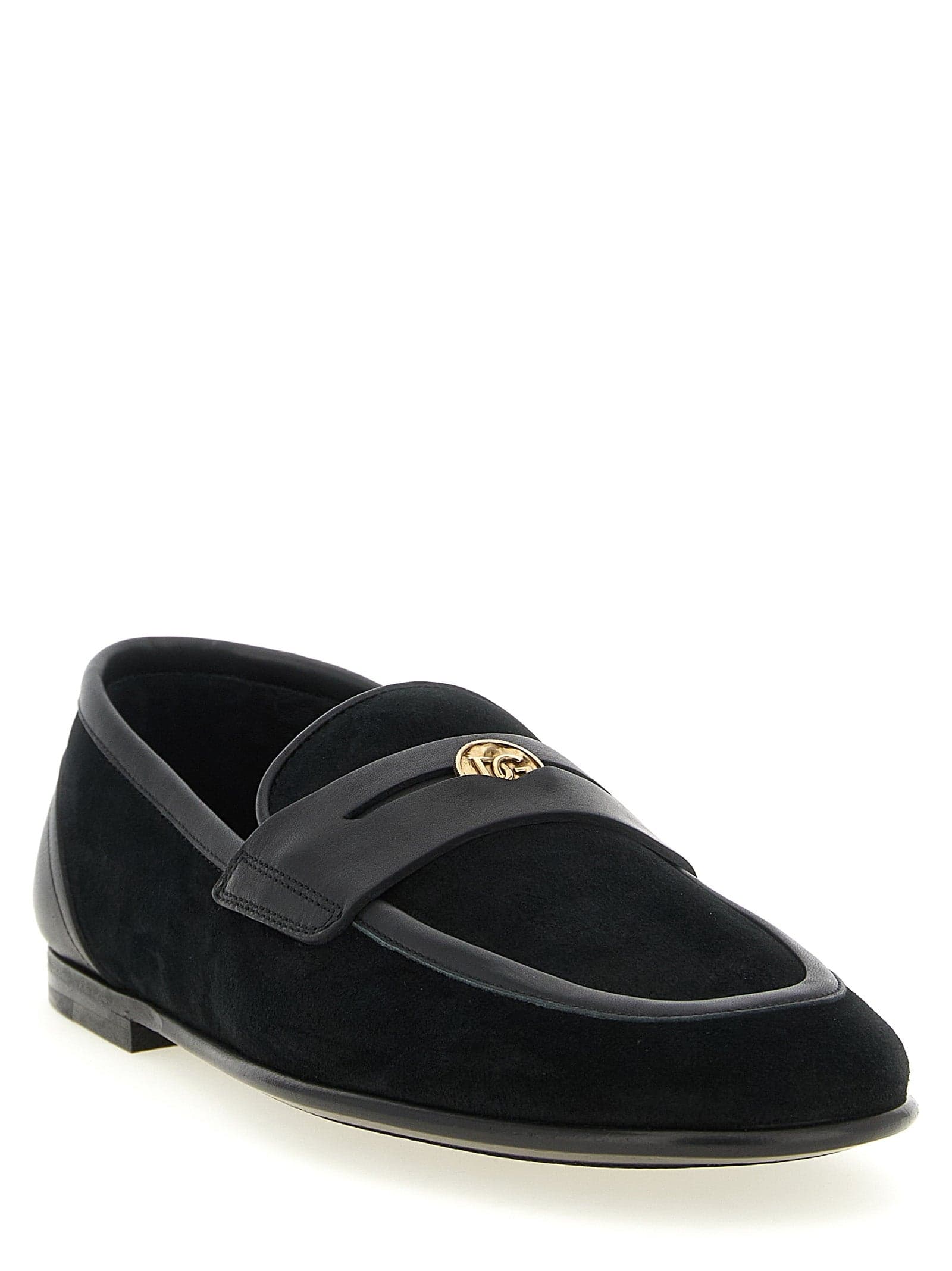 Dolce & Gabbana Black Calfskin Slip-On Loafers - 2